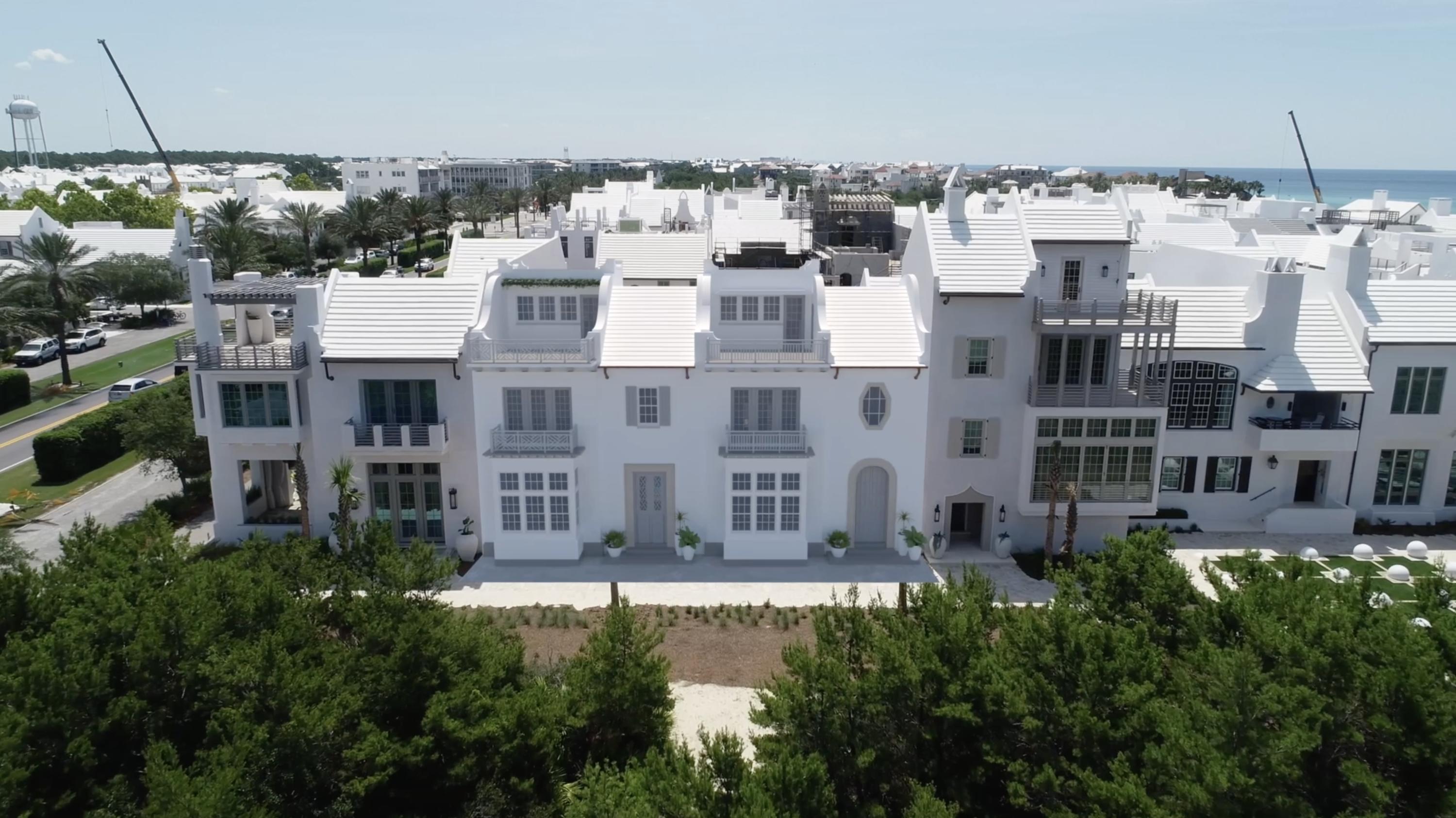 20 Kings Castle Court is prominently located south of 30-A in the pristine community of Alys Beach. This home has a sleek, modern all black and white interior aesthetic and is 4 bedrooms, 4 full baths, and 2 half baths with master suites located on the first and second levels. This home is accented with an open floor plan, courtyard and large pool off the main living area with large bi-fold doors for intimate indoor/outdoor living. The courtyard offers a summer kitchen for outdoor cooking and those incredible fall beach evenings. The home also offers an exceptional roof top terrace with incredible views, half bath, and interior wet bar. 20 Kings Castle Court fronts one of the most stunning and well-known pedestrian walking paths in Alys beach, Turtle Bale park. This home was was designed by town architect Khoury Vogt and masterfully crafted by Arkon Group. This quintessential lifestyle amenity home is a rare find south of 30-A in Alys beach. Construction to be complete by Spring 2021. SEE ATTACHED VIDEO. Buyer to verify all dimensions.