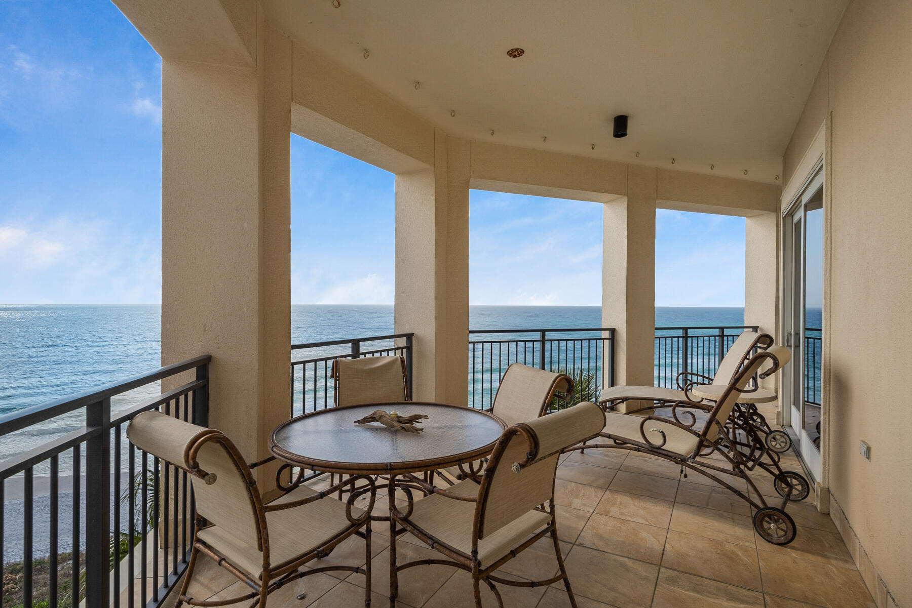 Welcome to A201, a 4 bedroom 4.5 bath luxury condominium at Bella Vita in Blue Mountain Beach.  A201 is located in the west building with only 12 residences.  Coastal beauty on the beach awaits you!  Rarely does a Bella Vita Gulf front four bedroom become available. Beautiful A201 majestically rises above the 365 feet of white sandy beach offering stunning gulf, beach and coastline vistas. The veranda is as wide as many 30A gulf front lots. The interior creates a calming atmosphere beckoning you to relax and embrace the 365 feet of beach.  This furnished, never rented, luxurious four bedroom, four and one half bath condominium home lives like a beach house and offers two gulf front master bedrooms with designer baths. Each guest bedroom enjoys gulf views, private bath and a walk-in closet. The graciously sized living room features a gas fireplace, surround sound, and a wet bar with icemaker.  Light permeates the living room as a series of four windows offer piazza views.  The Linn's Prestige custom gourmet kitchen features top of the line appliances with 48 inch slide-in Thermador range, Dacor microwave, and Sub Zero Refrigeration.  The Living Room and two Master Bedrooms let on to the impressive 443 square foot veranda with colonnade capturing gulf breezes and the soothing sound of waves. The open floor plan marries the kitchen, dining and living room while providing distinct, comfortable spaces for entertaining coastal style. Gated Bella Vita consists of 48 residences comprising three buildings nestled around the piazza on the Gulf of Mexico and boasts six acres.  Bella Vita is situated upon the highest point on the Continental U.S. Gulf Rim, features two gulf front swimming pools of which one is heated, lush landscaped gardens, vignettes, a porte cochere entry to the Great Hall with conversational seating areas, patio, kitchen library and reading room, a well-equipped Fitness Center, ample garage parking and storage. Walk to restaurants, for ice cream, donuts, dining and you will love steps away the Blue Mountain Bakery, For the Health of It, and the bike shop. Bike on 30A's 19 mile paved path or explore biking the forest trails.  Explore state parks and discover art galleries and shops nearby.  We invite you to make plans to view A201 and Live the Beautiful Life on 30A.
