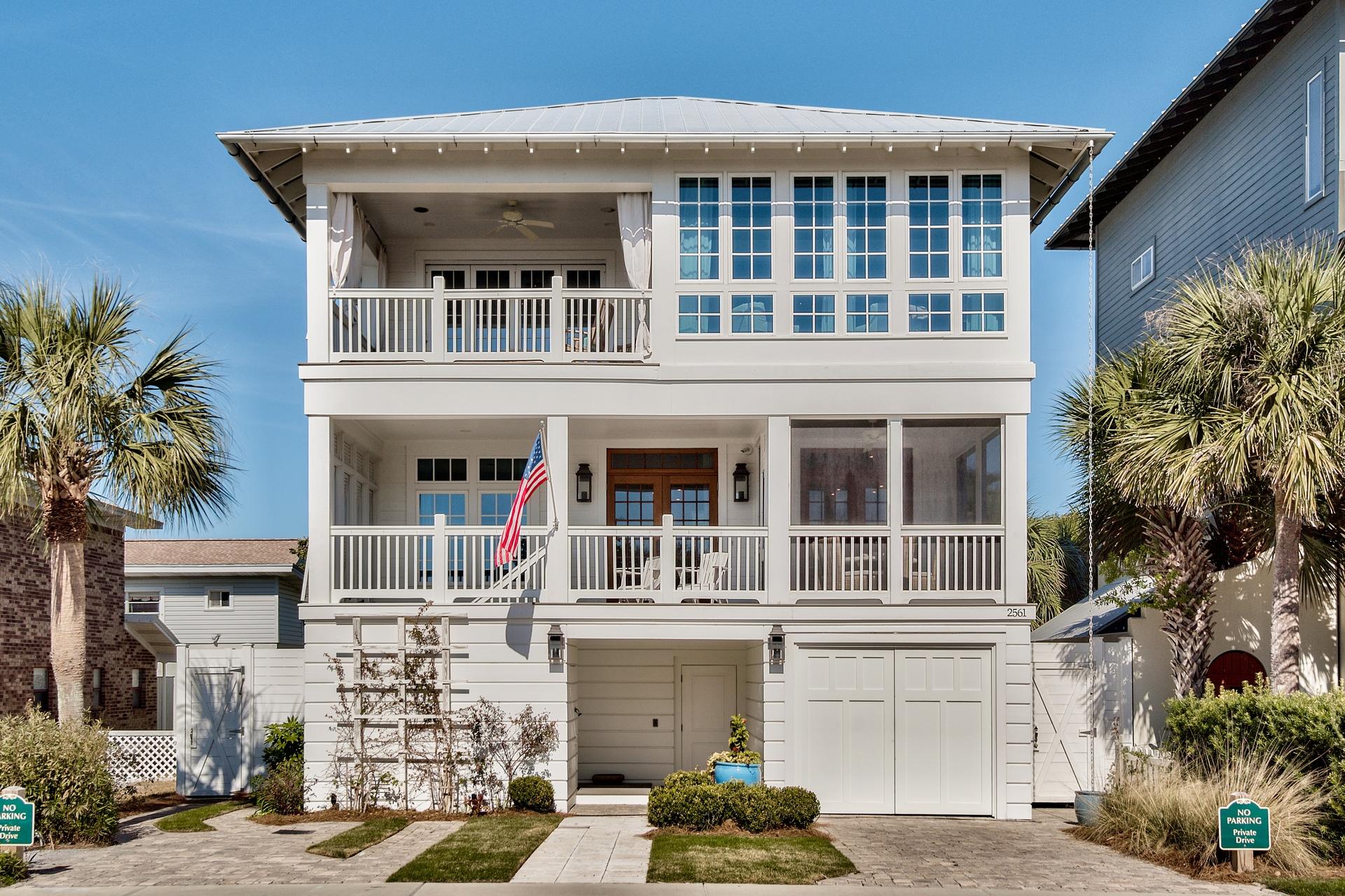 Many wonderful family beach memories will be made in this delightful Seagrove legacy home!
Located DIRECTLY across from the beach access and 250' of county owned dry sand -- and JUST STEPS to SEASIDE.
Appropriately coined ''Beach Thyme''- The home was designed by architect Sheldon Stone, and Interior Designer Parker Kennedy in 2015.
Highlights include 5 spacious Bedrooms and 5 Baths. It's designed to meet the needs of 3 generations, boasting 4 unique and separate living areas-- providing space for large family gatherings, while also giving everyone their own space to find solitude.
A beautiful backyard veranda, saltwater pool + hottub, and INCREDIBLE GULF VIEWS enjoyed from several porches will top off the total Beach Thyme experience.
  Gulf views are abundant, providing extraordinary rental potential for investors. 

A beautiful back yard also includes a custom saltwater pool/hot tub combo and stylish veranda for summer soirees.
