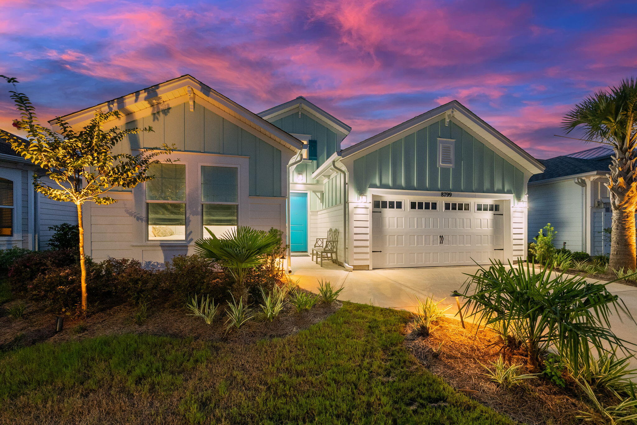 Under Contract; Accepting Backup Offers.
On a $90K premium, west-facing, waterview lot, this Cabana Bay captures sunsets over a pond and preserve. With $180K in upgrades, it offers 3 bedrooms, 2.5 baths, custom office, extended enclosed lanai, vaulted beamed ceiling, gas fireplace, and coastal finishes. The kitchen has top-tier appliances, range hood, pull-out drawers and upgraded bamboo pantry shelves. Primary suite has a spa-inspired shower and upgraded cabinetry. Full home generator, epoxy garage, and landscape uplighting included. Latitude Margaritaville Watersound features resort-style pools, trails, Town Center, dining, daily live music and more - near NWFL Beaches International Airport, Pier Park, public beaches, planned FSU Health Hospital public marina w/slips/lifts/renta