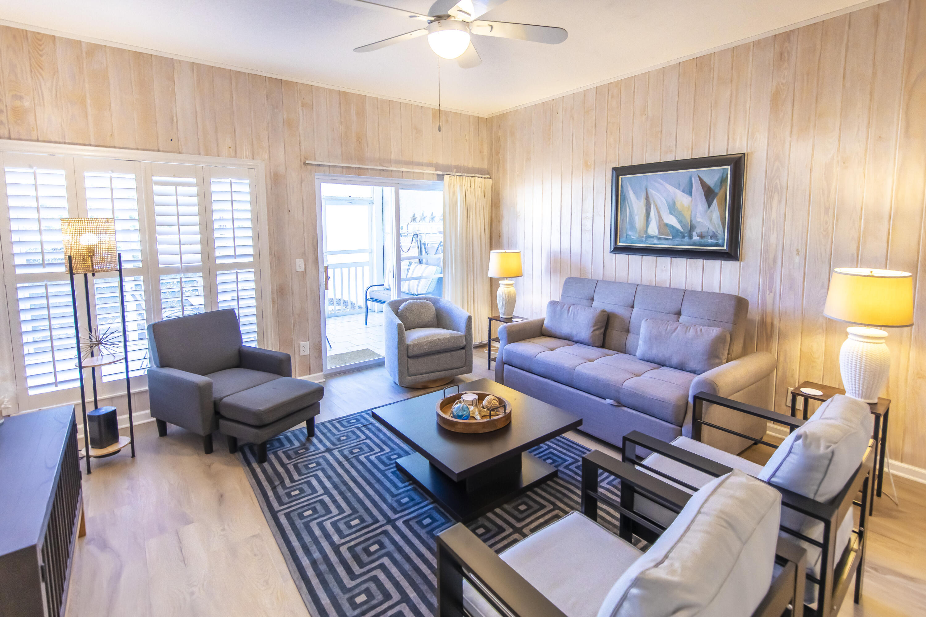 Priced below market value!
350 feet of private deeded beach shared only with Palms South. 
Palms North, located at a 30A address, is a low-density complex featuring only 16 units.  The 350 feet of deeded beach access is just steps away. Unit 3A is a first-floor condo that includes 2 bedrooms and 2 full bathrooms. The living room opens up to a screened-in porch, offering a view of the pool and landscaped grounds. This condo comes fully furnished and has a spacious open kitchen with a breakfast bar. The master bedroom is generously sized. Additional amenities include a large community pool, outside storage, grills and plenty of parking space. The location is conveniently situated within an easy bike ride or walk to Gulf Place and several award-winning restaurants!