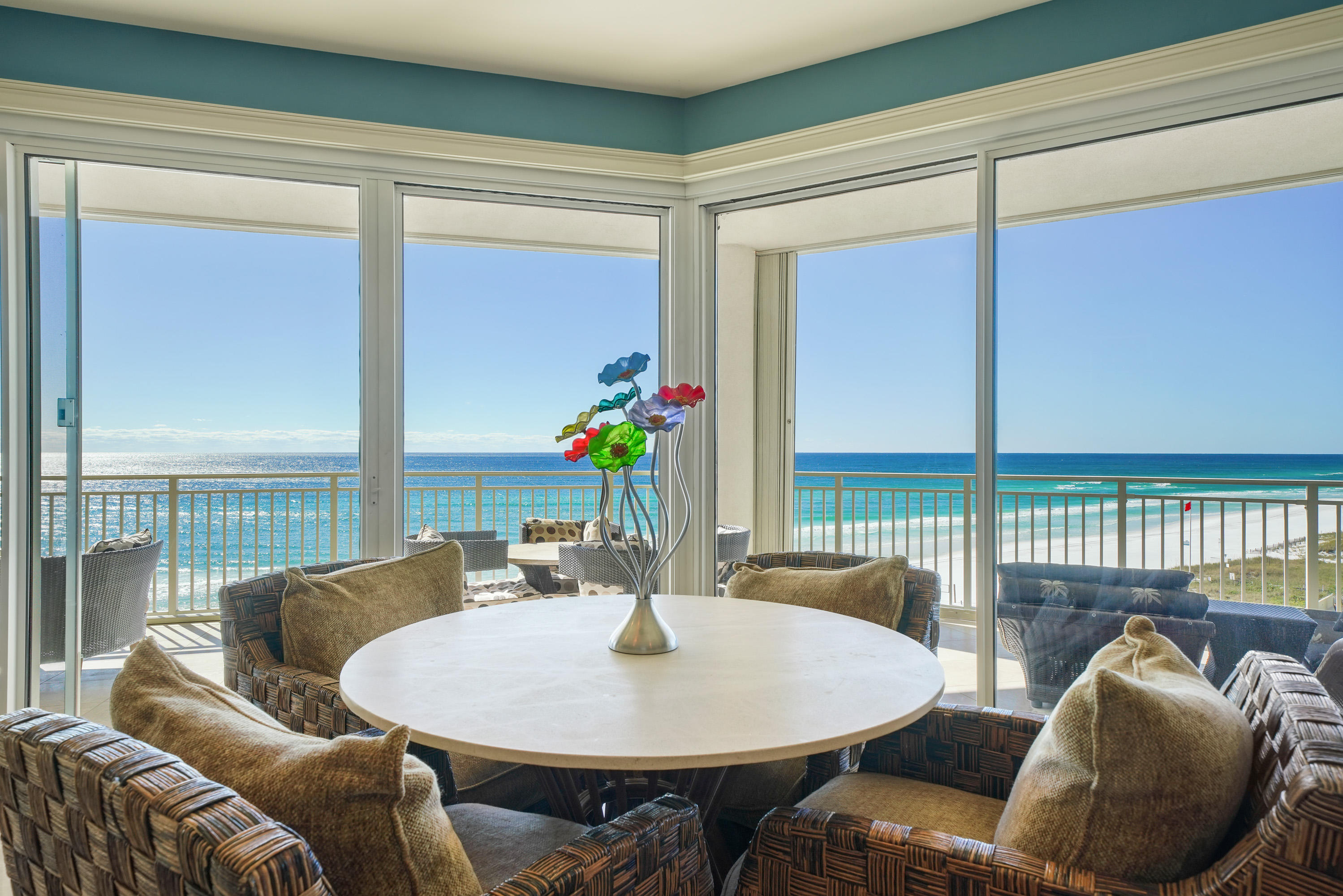 'If you have always wanted a Gulf front home without the maintenance, look no further than this gorgeous direct Gulf front Villa in Grand Dunes'
This is the Villa in Grand Dunes that you and your buyers have been waiting for and they rarely come on the market! The highly sought after ''10'' stack in Grand Dunes' South Tower is the largest of all floorplans, having 4Br's and 4Ba's with Office / Media Room and boasting 3,150 sq.ft. of living space with a huge wrap around gulf front balcony. This beautiful Villa sits directly on top of the sugar white sands and emerald green waters of South Walton! The ''10'' stack in Grand Dunes South Tower is the only stack of units in the entire building that has a direct southern view of the Gulf and has unobstructed views in all directions. This rare and gorgeous unit has many upgrades and features including: "private elevator" leading directly into your Private Foyer, 9.5' ceilings with crown molding, granite countertops and vanities, soft-close drawers in kitchen and baths, custom cabinetry, Wet Bar, "Premium" stainless steel appliance package, including a 5 burner gas cooktop, gas fireplace, newly honed & sealed Travertine floooring in all living areas, hallways, kitchen and baths, new carpet in the bedrooms and office, recessed can lighting, custom light fixtures, 8' solid wood interior doors, floor to ceiling glass in the living area and Master, seamless glass showers, flush mount stereo speakers w/ separate volume controls in living area, all bedrooms and Master bath. The Master Suite is direct gulf front and has "His and Her" walk in closets and gorgeous views of the coastline. Master bath has double granite vanity,  jetted tub with gorgeous gulf views, separate shower w/ dual heads and separate water closet. This Villa also has a huge, wrap around gulf front balcony with over 450 sq.ft of space, complete with a built-in natural gas grill and all of it is protected by Hurricane Shutters! Grand Dunes offers; 24 hour security, private and gated entry, 2 levels of gated underground parking for owners, lush landscaping, high speed / private elevators, private foyers, private heated pool, "Owner's Lounge", Fitness Room, Conference Room, Overflow Suites for owners and guests, 200' of private beach, private beach service exclusive to Grand Dunes, Tennis Court and a beautiful Gulf Front Pool Area that is shared by both buildings.

Grand Dunes is the "Emerald Coast's Most Desired Rental Restricted Beachfront Development" 

Call us today to set up your private viewing of this beautiful Villa today!