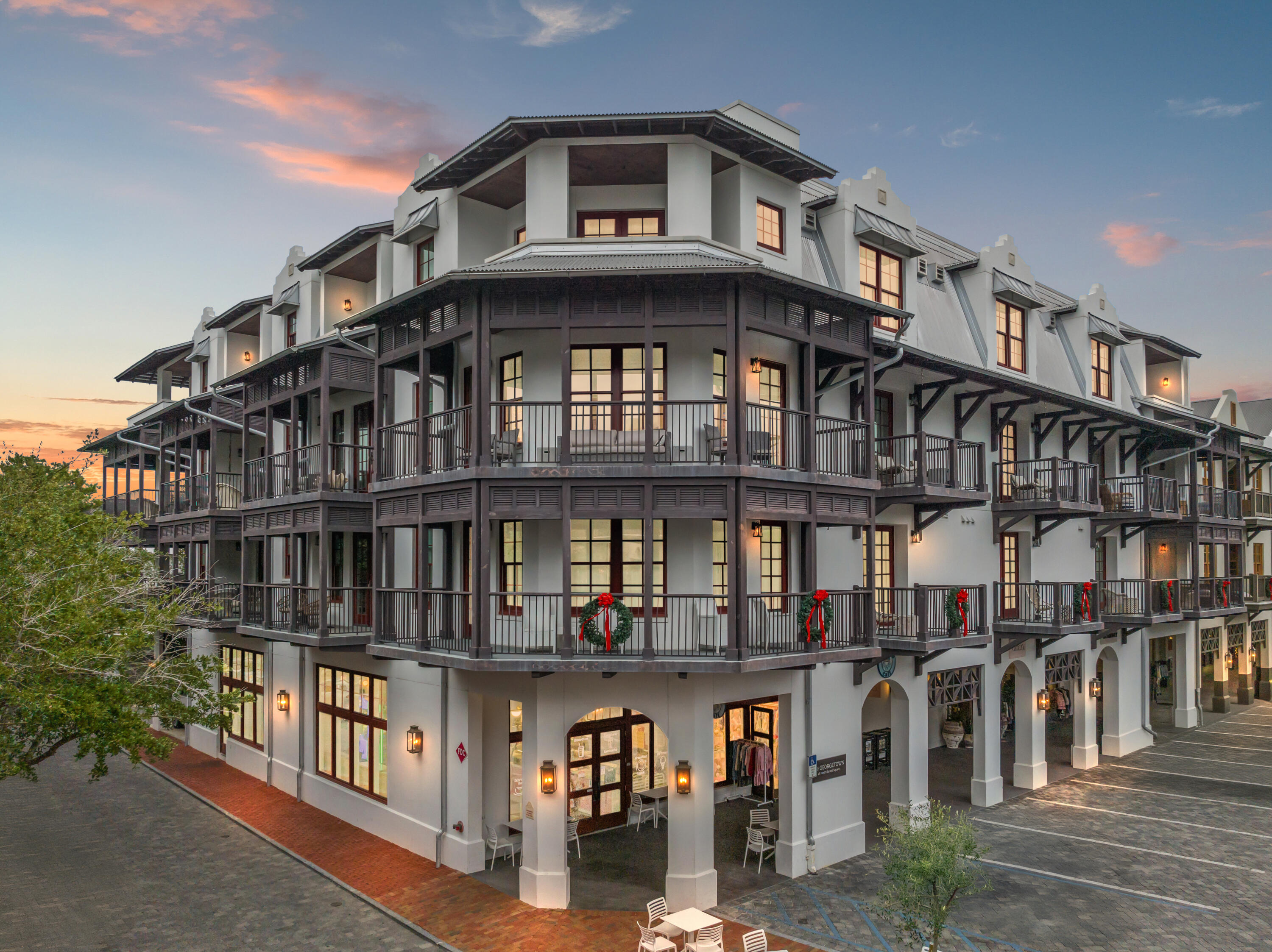 Welcome to Unit 401 at The Georgetown, where luxury living meets the charm of Rosemary Beach. Perched on the top floor, this beautifully refreshed 3-bedroom + bunk room, 3-bath residence exudes elegance with thoughtful updates like fresh paint, new furnishings, and upgraded vanities in the master bath.

From the moment you step inside, the high-end details shine—wire-brushed oak hardwood floors, frameless glass showers, and gorgeous Calacatta Gold marble countertops throughout. The chef's kitchen is a dream, featuring a Wolf 36' dual-fuel range, a Sub-Zero French door refrigerator, and a wine cooler, perfect for both cooking and entertaining in style.

Two private balconies offer tranquil spots to unwind, while the spacious, open layout creates a welcoming yet sophisticated vibe.