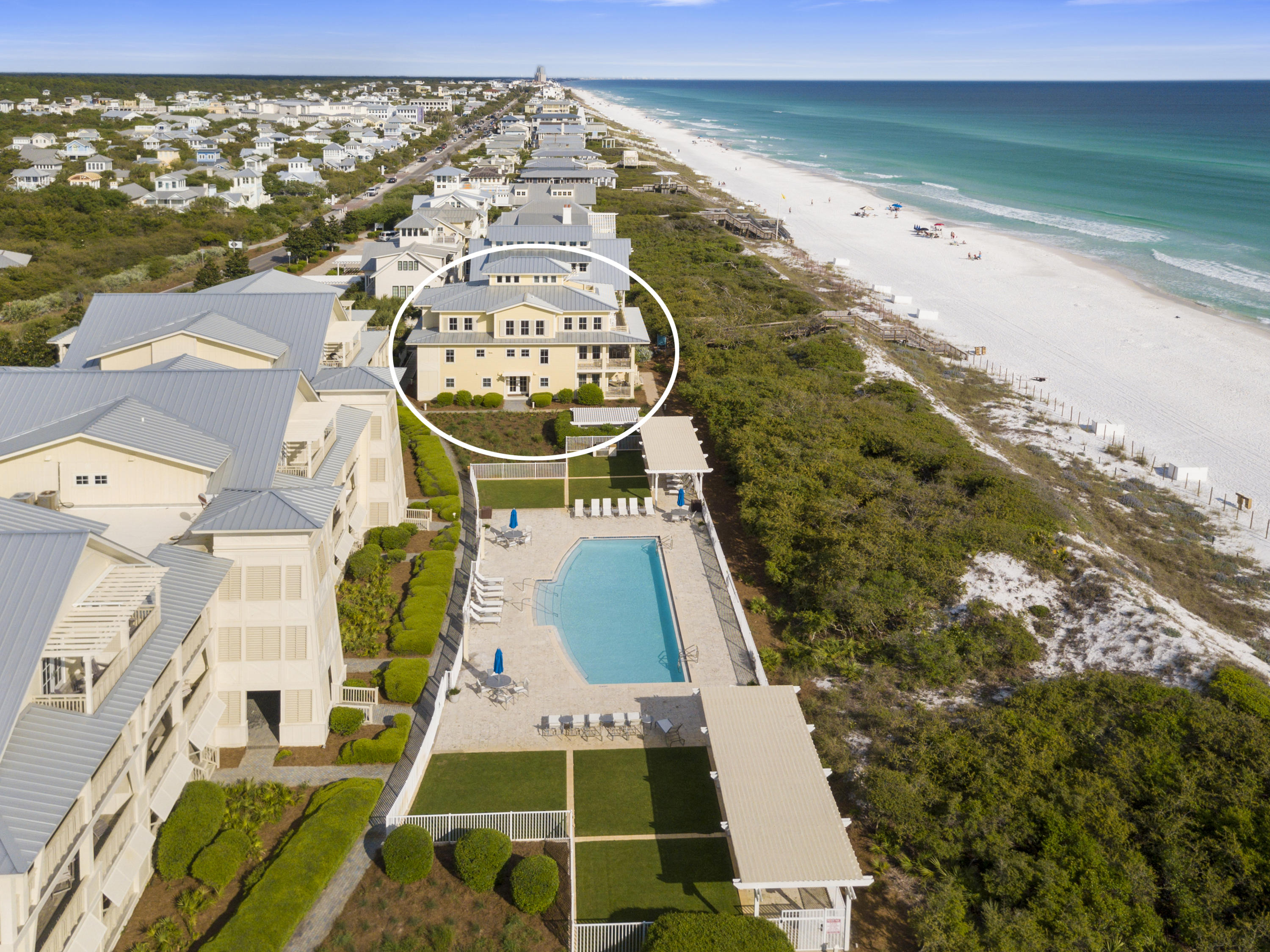 Located in the coveted WaterColor community just a -1/4 mile from Seaside, this beautifully appointed Gulf front condominium boasts breathtaking views of the Gulf of Mexico. With its spacious floor plan and expansive balconies, this home offers the perfect layout for entertaining friends and family. Occupying both the 3rd and 4th floors, this residence features a gulf front master suite, two additional guest suites (one with a private balcony), a large kitchen with a breakfast bar and a separate dining area. This beautiful condo is perfectly suited as a second home or as a rental property. In addition to the stunning Gulf views, this condo features terraces overlooking a private swimming pool. Adjacent to the WaterColor Inn and the WaterColor Beach Club, owners and guests can easily access both community amenities and local boutiques and restaurants. This residence also offers deeded garage space for parking and is one of only two units that offers a private "in unit" elevator.