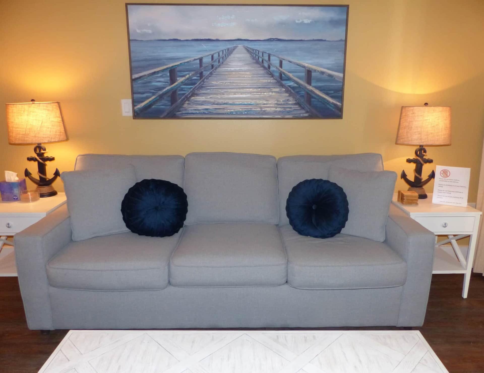 Million dollar view on the top. Bay views from the private balcony that overlooks the Village of Baytowne Wharf's event plaza, where you can take in the seasonal weekly concerts or a display of fireworks without ever leaving the comfort of your condo. The kitchen is fully stocked. The bonus room features bunkbeds and a TV. Observation Point owners have exclusive access to the lushly landscaped amenities terrace featuring a resort style pool, fitness center, lawn, and lovely grilling area as well as to the Founders Club, featuring a game room with pool table & bar with a balcony overlooking the events plaza.