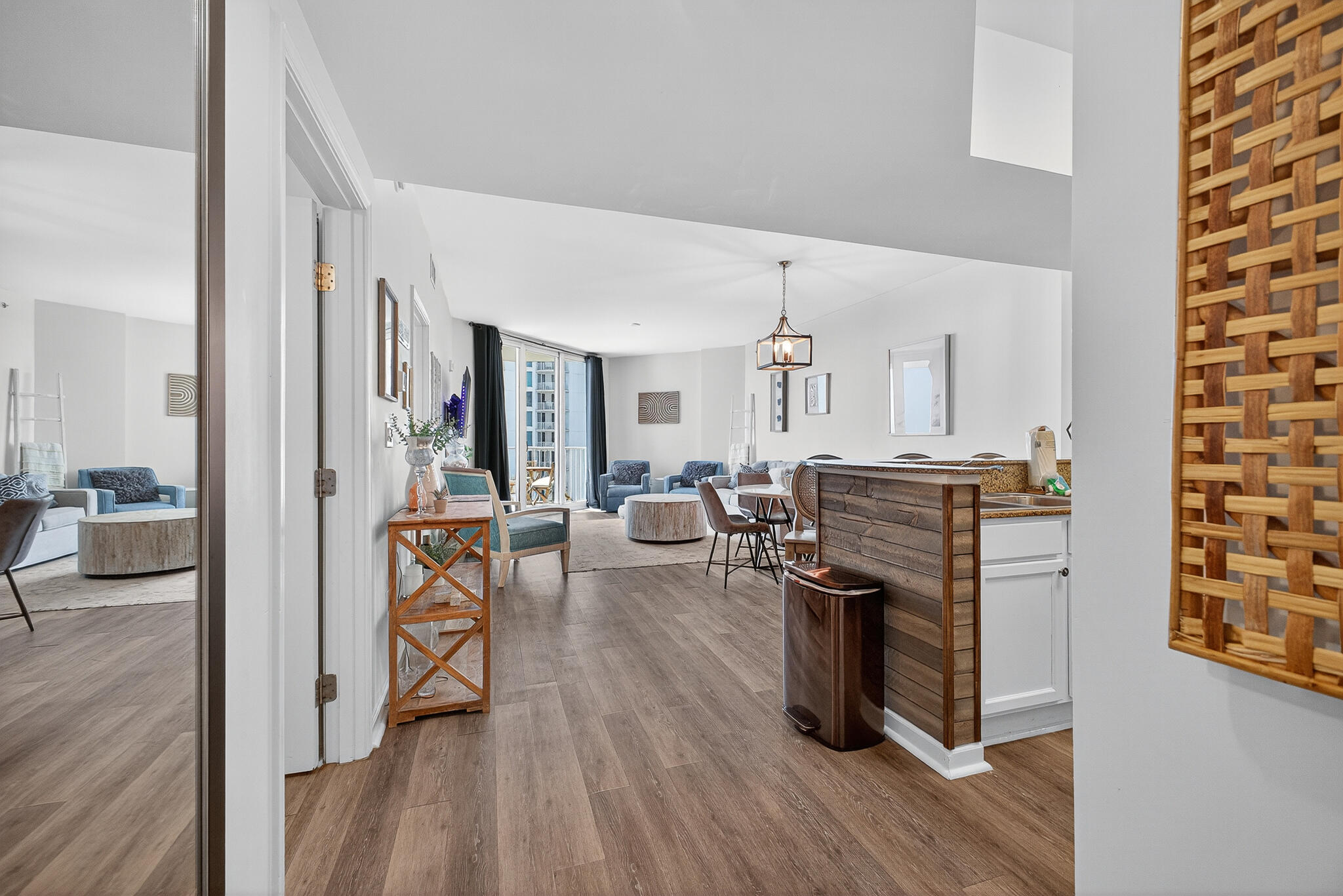 Experience elevated coastal living from this 8th-floor, 2-bedroom, 2-bath condo offering one of the most sought-after views in the building. Positioned above the community, this unit overlooks the resort-style 11,000 sq ft zero-entry lagoon pool with a clear, unobstructed perspective that lower-floor units simply cannot match. The elevated vantage point also captures beautiful Emerald Coast sunsets, creating a standout backdrop both day and night. Inside, the condo has been fully refreshed and is completely move-in or rental ready. Updates include modern cabinetry, upgraded lighting, and a bright, neutral interior that feels open, clean, and easy to maintain. A brand-new $8,000 HVAC system adds valuable peace of mind, ensuring efficient and reliable comfort year-round for both owners and guests.

The private balcony extends the living space outdoors, offering a front-row seat to the pool area and resort grounds below. It's a natural extension of the unit and one of the key features that enhances both personal enjoyment and rental appeal.

This is a true resort-style community with amenities designed for flexibility and convenience, including a lagoon-style pool, heated pool, hot tub, fitness center, pickleball and basketball courts, and on-site dining options such as a café, bistro, and restaurant. A seasonal shuttle also provides easy access to the sugar-white beaches of the Emerald Coast, making beach days simple and stress-free.

From an investment standpoint, this property has already generated over $45,000 in gross rental income, demonstrating strong performance and consistent demand. Whether used as a personal getaway, full-time second home, or income-producing rental, the property offers versatility in one of the most desirable coastal markets.

With its high-floor positioning, proven rental history, and updated interior, this unit stands out as a strong option in the community for both lifestyle buyers and investors alike.