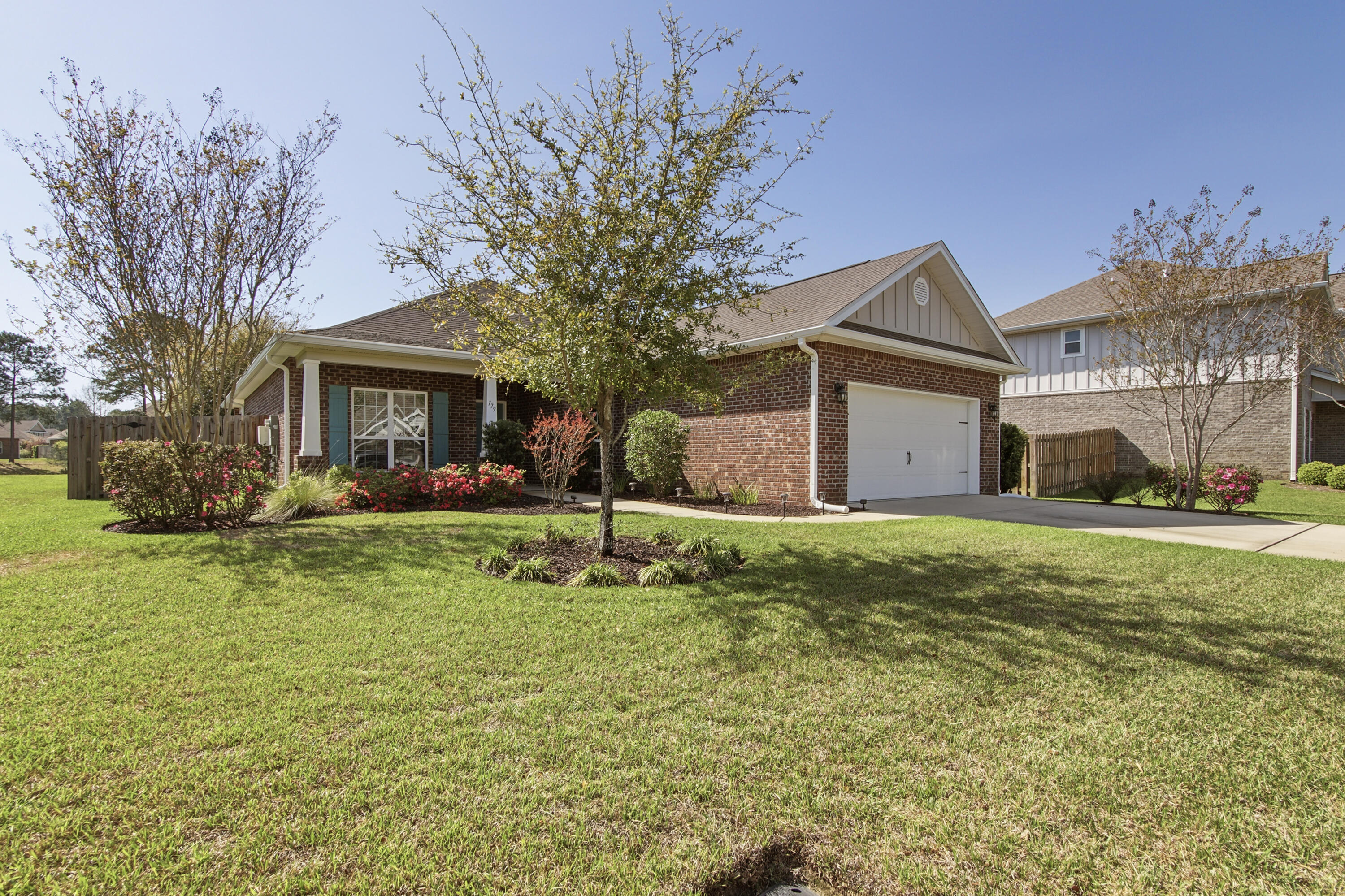 *Under contract with a kickout clause in place.* Welcome to 179 Windchime Way, a beautifully maintained waterfront home located in the highly sought-after Whispers neighborhood of Hammock Bay. Offering a perfect blend of comfort, functionality, and recent upgrades, this spacious 4-bedroom, 2-bath home is designed for both everyday living and effortless entertaining. The thoughtfully designed split floor plan provides privacy and flexibility, while the formal dining room with elegant glass-enclosed doors also serves perfectly as a home office, flex space, or secondary living area. At the heart of the home, the kitchen combines style and functionality with abundant cabinetry, custom tile backsplash, and top-of-the-line stainless steel appliances. The open-concept layout flows seamlessly into the spacious family room, creating an inviting atmosphere ideal for gatherings, holidays, or relaxing evenings at home. Recent seller upgrades add tremendous value and appeal throughout the property, including freshly repainted interiors, custom-built cabinetry in the garage for exceptional storage, durable epoxy flooring in both the garage and covered back patio, and a newly installed iron rod fence that enhances both privacy and curb appeal. Step outside to the covered back patio and enjoy peaceful pond views with no rear neighbors directly behind you. Whether enjoying your morning coffee, hosting friends, or the waterfront setting creates a serene outdoor retreat. Located within the award-winning master-planned community of Hammock Bay, residents enjoy access to resort-style amenities including multiple pools, fitness center, clubhouse, walking and biking trails, sports courts, playgrounds, community events, and more -- all just minutes from Freeport, the Emerald Coast beaches, and Choctawhatchee Bay.

This move-in ready waterfront home offers the ideal combination of location, upgrades, and lifestyle in one of Hammock Bay's most desirable neighborhoods.