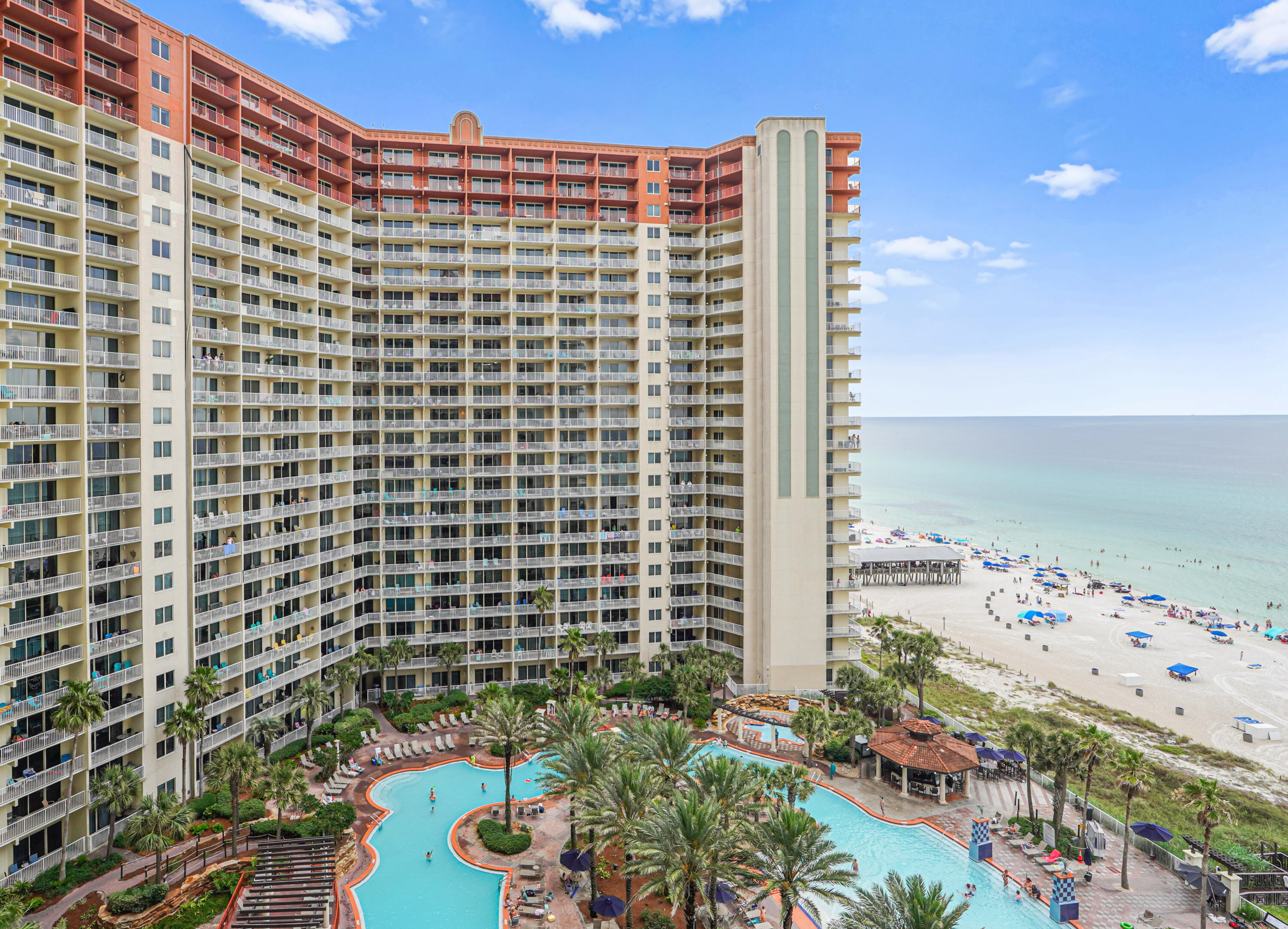 Shores of Panama Unit 1210 - $395,000
2 Bedrooms | 1.5 Bathrooms | Prime 12th Floor Location | Dedicated Parking I Fully Furnished

Welcome to Unit 1210 at the highly sought-after Shores of Panama, an unbeatable Gulf-front resort in the heart of Panama City Beach! This beautifully appointed, fully furnished, 2-bedroom, 1.5-bath condo offers the perfect combination of comfort, convenience, and breathtaking views.

Skip the elevators and enjoy direct access from your dedicated 12th floor parking spot, a rare and highly desirable feature that sets this unit apart. Inside, you'll find a bright, open-concept floor plan and a private balcony overlooking the emerald waters of the Gulf of Mexico. The primary bedroom features ample space and storage, while a cozy bunk room adds extra sleeping quarters for guests or family. The unit also includes an in-unit washer and dryer, updated flooring, and coastal furnishings that make it turnkey readyideal as a vacation home or income-producing rental.

Enjoy resort-style amenities including a massive lagoon-style pool, hot tubs, tiki bars, indoor pool, fitness center, and beach access just steps away.

Don't miss this opportunity to own in one of Panama City Beach's most iconic and amenity-rich resorts. Schedule your private showing today!