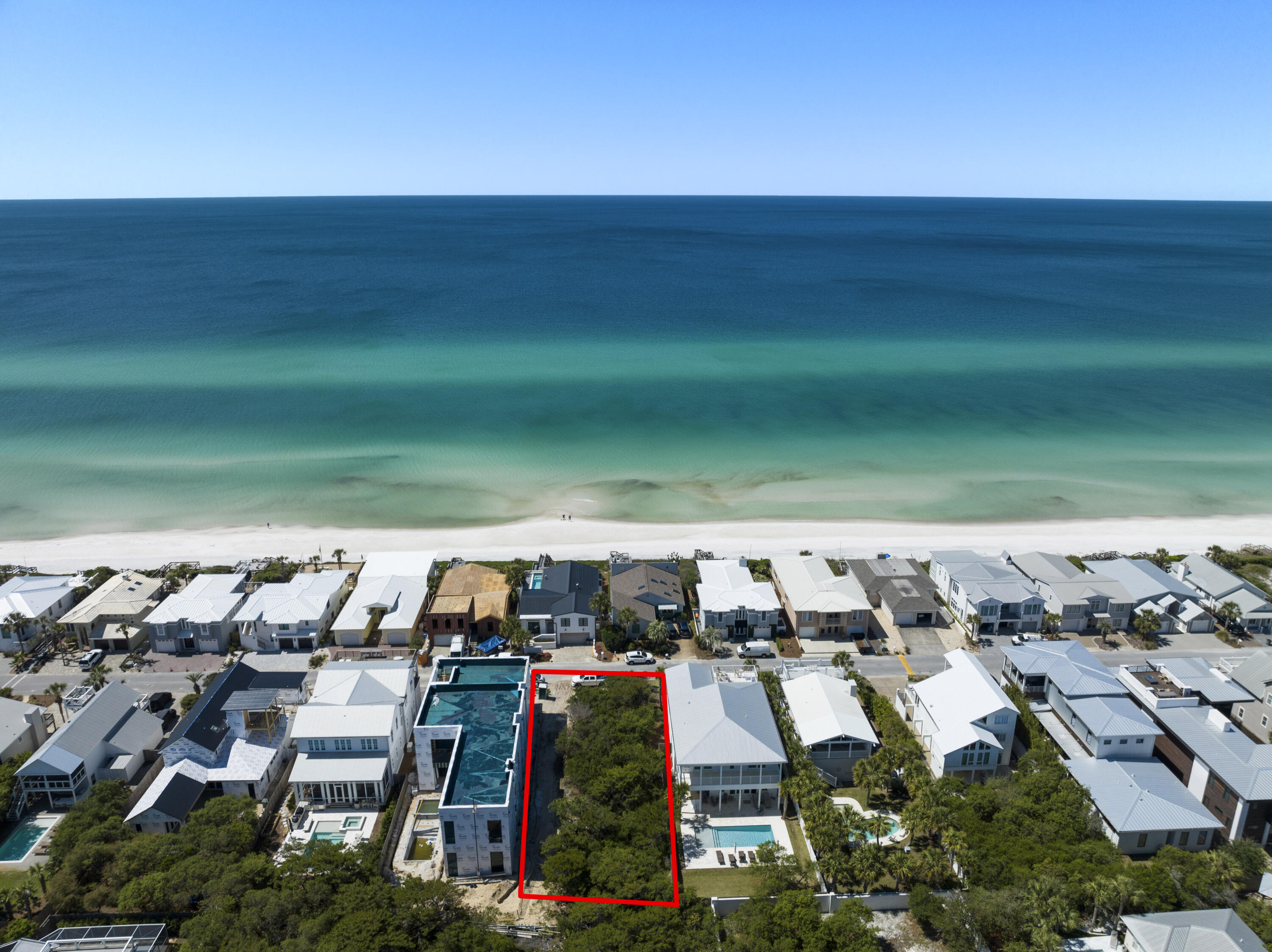 Sand Cliffs on the Gulf is truly a one of a kind neighborhood along Hwy 30A. Being south side and gated is hard to find, but adding in the rental restrictions it is the perfect neighborhood to enjoy your second home or primary residence. The amount of beach is unprecedented and provides for the most serene, unbothered beach experience. It's next door to Kaiya and a close neighbor to Alys Beach & easy walking and/or biking distance to Rosemary Beach, 30Avenue, Camp Creek, etc. The gulf front lots in Sand Cliffs are heigh restricted ensuring owners along Sand Cliffs Dr. will have views. There are no other properties on the market like this one - do not miss your opportunity to call this slice of paradise your own. Red outline in photos is approximate. Buyer to verify all dimensions, etc.