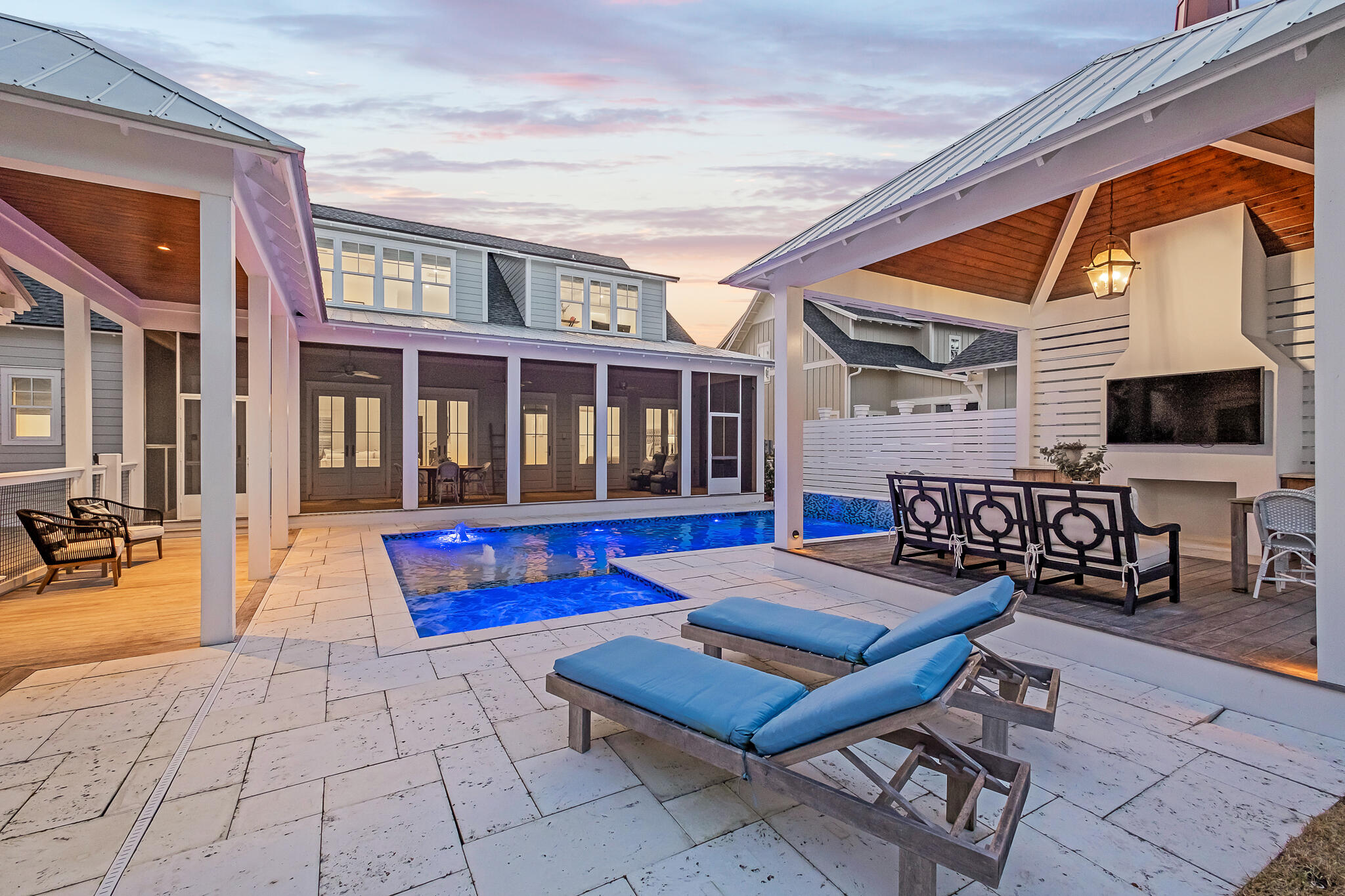 Watersound Origins offers a lifestyle that is unparalleled and is a highly coveted position at the beach. This stunning 4 bedroom, 4 ½ bath lakefront residence in Watersound Origins, has a coastal-inspired interior.  This home presents a custom haven with prime indoor and outdoor living. It's impeccably crafted by Dune Construction. Discover striking features across the main gathering areas, from the engineered hardwood flooring and luxe lighting to the gas fireplace and anchoring soaring exposed-beam ceilings. The Elegant shiplap accent walls extend to the gourmet kitchen, leading to the High-end Wolf and Sub-Zero appliances.  It is also equipped with gorgeous white cabinetry, exquisite quartz countertops, and a spacious walk-in pantry.   Completing the main level is the sunlit primary suite, graced with a walk-in closet and french doors leading to large covered porches where you can relax and admire the dual water views. Upstairs, three  bedrooms all have ensuite designer influenced tiled baths. Upon ascending the stairs you a greeted with an expansive flex space with a wet bar, wine refrigerator, and entertainment center. Taking advantage of its serene setting, your entertainer's backyard highlights a covered cabana with a gas fireplace, grill, TV, and a shimmering pool overlooking the lake. Additional perks, this incredible gem offers a detached 2-car garage and ample parking. 

Access to community amenities, including tennis and pickle ball courts, nature trails, resort pool, dock access, par three golf course, and community gatherings. Upon the entrance you will drive through the Watersound Town Center, a unique experience with a grocery, restaurants, medical center which is dotted with outdoor sculpture installations, extensive landscaping, events, and music.
