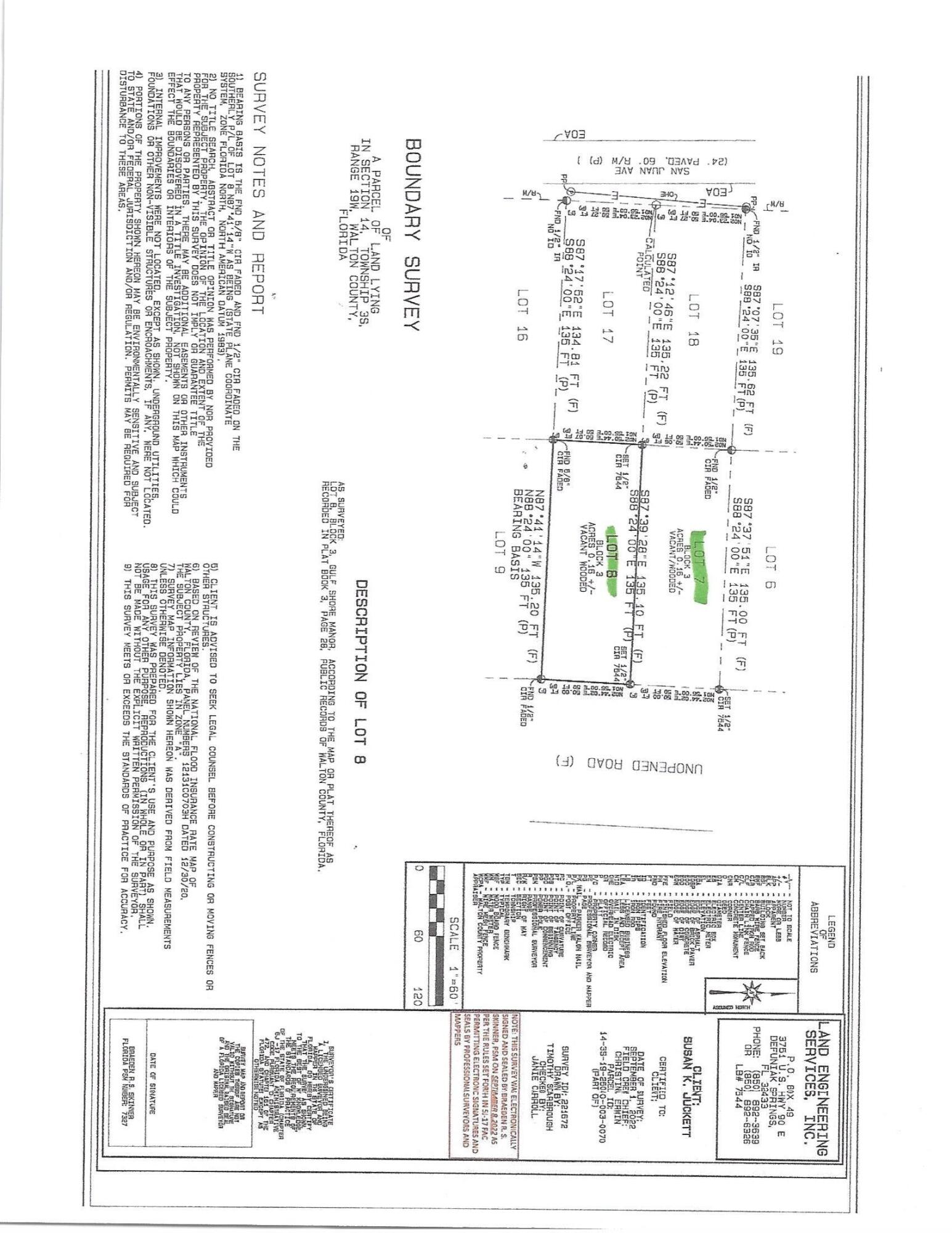 Great location in Gulf Shore Manor in Seagrove Beach.  This lot is less than 150 feet from a developed street but is only five blocks from the San Juan Beach Access.  There is no HOA, and Gulf Shore Manor has five beach accesses that can be utilized.  SEASIDE is only a short distance and quality restaurants just minutes away.  Terrific opportunity to own a piece of Paradise.