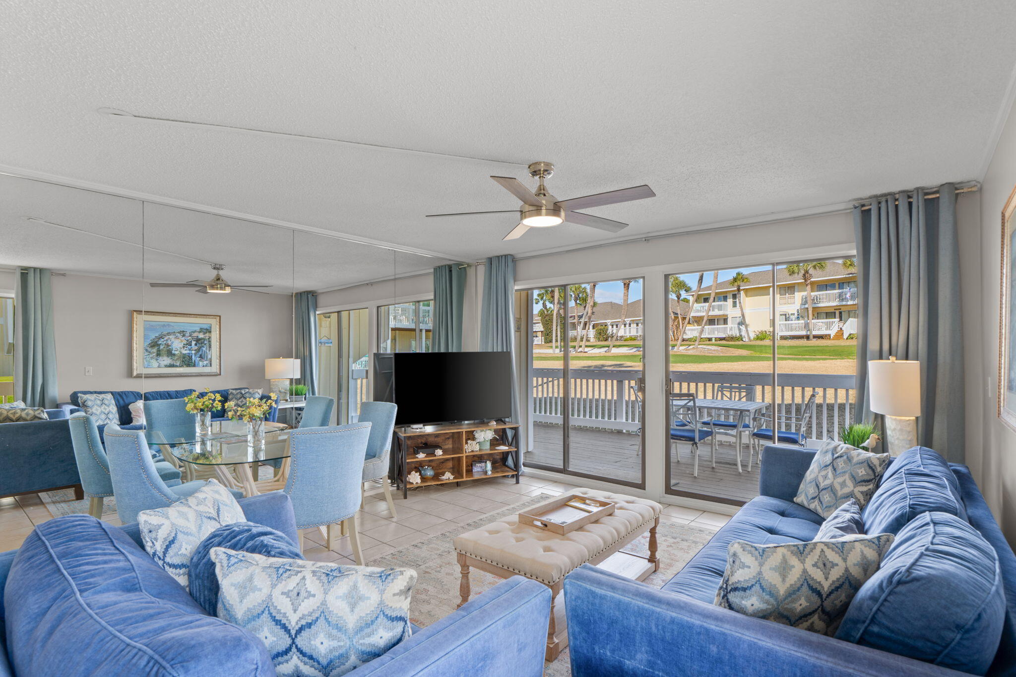 Welcome to Sandpiper Cove Unit 1060, a bright and fully furnished 1-bedroom, 1-bath condo offering comfort, convenience, and beautiful resort surroundings in the heart of Destin.

This spacious ground-floor unit features an open, inviting layout with a comfortable living area, fully equipped kitchen, modern finishes, ample cabinetry, and two private balconies with scenic views from multiple sides, including peaceful golf course vistas. The large master suite includes an ensuite bath and generous closet space, making the unit ideal for everyday living, vacation stays, or rental use.

For added privacy, this bottom-floor condo has just one neighboring unit to the left, offering a more tucked-away setting while still keeping you close to everything Sandpiper Cove has to offer. The unit comes fully furnished and thoughtfully stocked, with quality furnishings, large TVs, a sleeper sofa, and flexible sleeping space for up to 6 guests.

Whether you are looking for a full-time home, vacation retreat, or investment property, Unit 1060 is ready to enjoy from day one.

Located within Sandpiper Cove, a 43-acre gated resort community, owners and guests can enjoy 5 swimming pools, 2 heated pools, 3 hot tubs, tennis courts, pickleball courts, shuffleboard, bocce ball, horseshoes, a 9-hole par-3 golf course, marina access, BBQ grills, on-site dining, an event center, lush grounds, and private beach access -- all just minutes from Destin's shopping, dining, boating, and water activities.