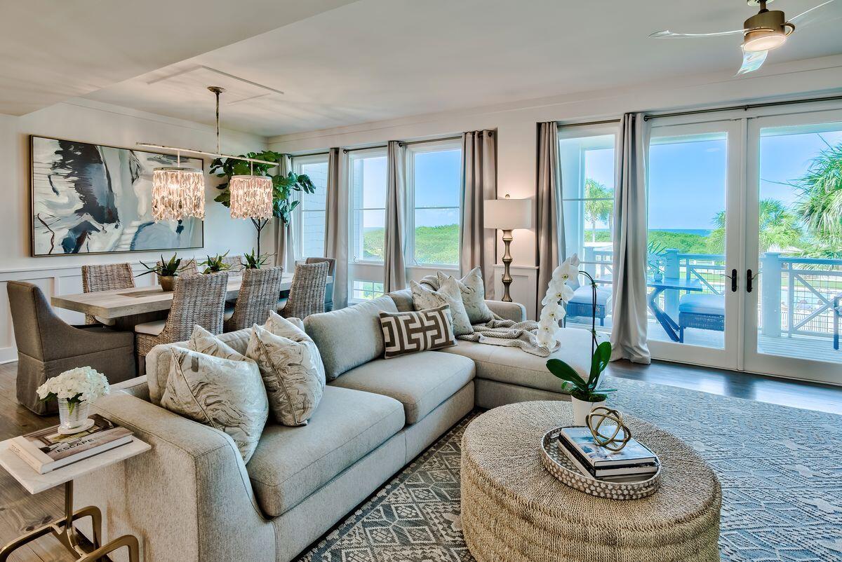 Welcome to the world of Watersound, the most coveted community South of 30A.  Why? Because it has it all.  Watersound Bridges is one of 30as most stunning and private gated communities on the Gulf. This private coastal complex is truly one of a kind with its beautiful architecture and east coast feel that leaves you feeling like you just stepped onto the cape.  Multiple pools, walking trails, boardwalks to the beach and many parks for anyone to enjoy.   Surrounded by State Park land, beautiful coastal dunes and coastal dune lakes complete the beautiful picture.

 This exquisitely renovated unit features two levels and has the most amazing floor plan that gives you the open and spacious feelings of home. The first floor has a very spacious master suite with its own private patio and sitting area.  Two of the cutest bunk rooms are located just down the hall.   A full laundry with plenty of storage and a one car deep garage complete the lower level of this residence.  Enter the great room and see the expanse of the Gulf of Mexico's blue waters and sugary sandy beaches from the kitchen, dining and living room windows.  Guest Master en suite and the 3rd full en suite complete the main living level.   Gulf front porches are to enjoy the view of the pool and the Gulf. This unit has been renovated from top to bottom with high end furnishings, lighting, fixtures, flooring and fresh paint throughout.