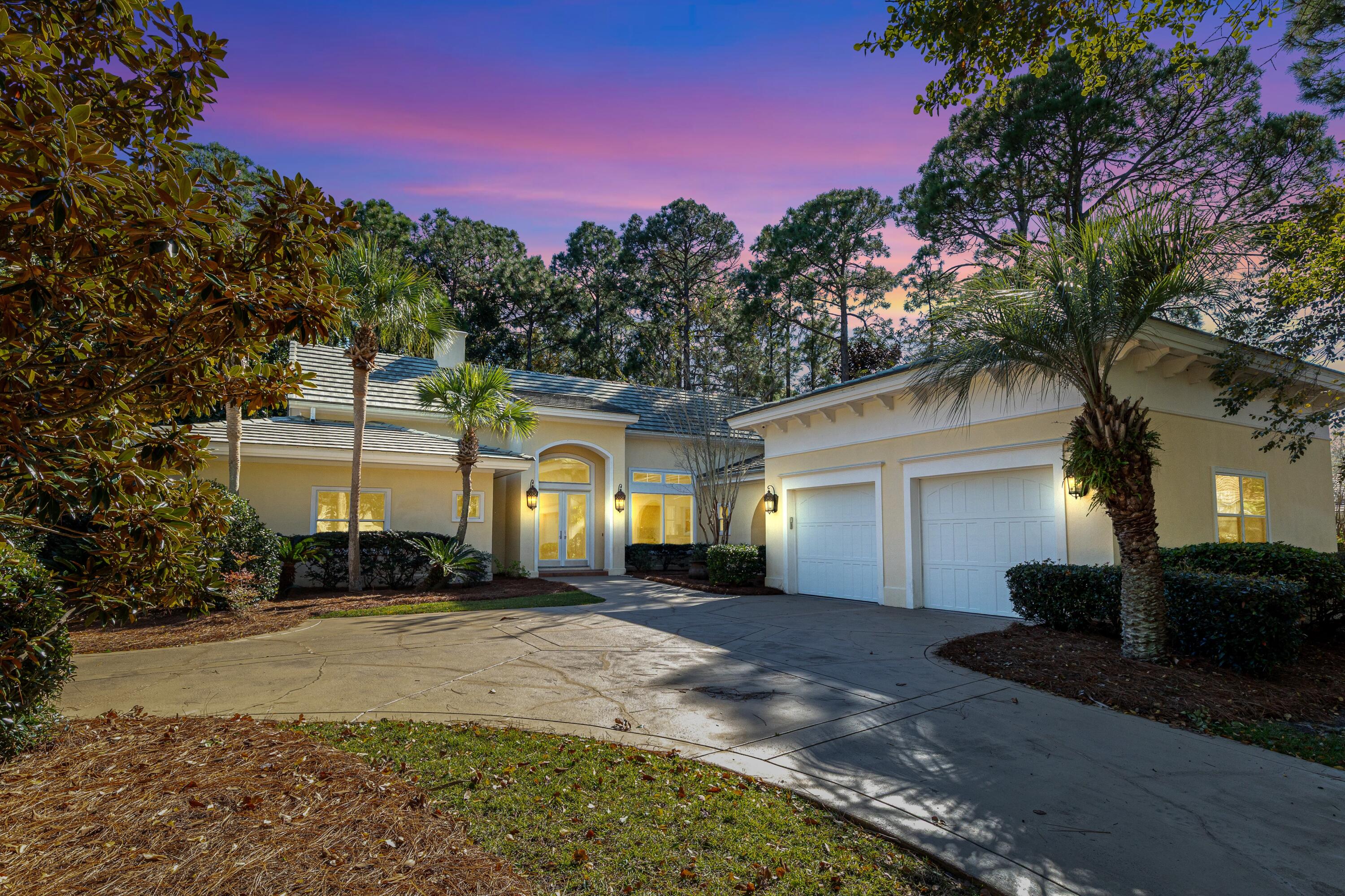 Experience refined coastal living in Sandestin's exclusive Burnt Pine community. This elegant yet inviting single-level, 3-bedroom residence is perfectly positioned on a spacious corner lot overlooking a serene nature preserve—offering both privacy and exceptional value in one of the areas most desirable neighborhoods. Inside, the home boasts an airy open-concept layout with impressive cathedral ceilings that enhance the bright, spacious atmosphere.. Natural light fills the living spaces, highlighting the thoughtful design and comfortable flow. Step outdoors to a wonderful screened lanai featuring a built-in spa, where you can relax and enjoy tranquil preserve views and gentle Gulf breezes from your own personal retreat. The backyard and outdoors provide a peaceful, natural backdrop. With its blend of upscale features, peaceful surroundings, and approachable luxury, this home presents a rare opportunity to enjoy the Sandestin lifestyle without compromise.