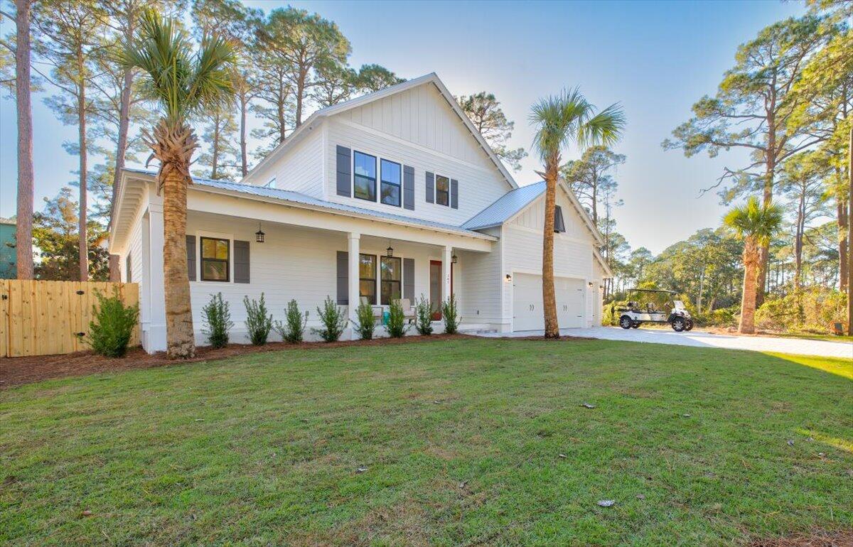 ***ALMOST 90K ON THE BOOKS SINCE BEING PLACED ON THE RENTAL PROGRAM IN MARCH. BEING SOLD FULLY FURNISHED! OVER 100K FURNITURE AND DECOR PACKAGE!***

 This spectacular new construction home was just completed at the end of 2021.  No Hoa Dues!  The home, built by Cogent builders, is located a short walk from three county beach accesses and situated near the beautiful Oyster Lake.
This quiet residential street would make an excellent rental, primary or future retirement home. With shiplap walls in the entryway and living room, its coastal modern beach house chic. Enjoy top of the line appliances including a Thermador 48 in range with a custom hood, huge refrigerator and freezer, wine fridge and ice maker., it is a cooks dream! The beautiful engineered hardwood flooring and contemporary tiled bathrooms give this home a clean, coastal feel throughout.The first floor features a spacious master with en suite bath and large walk in closet ,as well as a office or additional guest bedroom with private bath. A Gas fireplace warms up the living room which was designed for entertaining.  The dining room includes a wine bar, a walk in pantry and dining for eight.  Just upstairs, a light and bright bonus living room/ game room is made for lounging. The second floor also features 2 more guest bedrooms each with a private bathroom. The screened porch just off of the living room includes a built in outdoor kitchen with tv and outdoor pool bathroom while still feeling open to the backyard space.  Step into the private backyard and relax in the cocktail pool or hot tub with fountain and then gather around the fire pit with friends.
