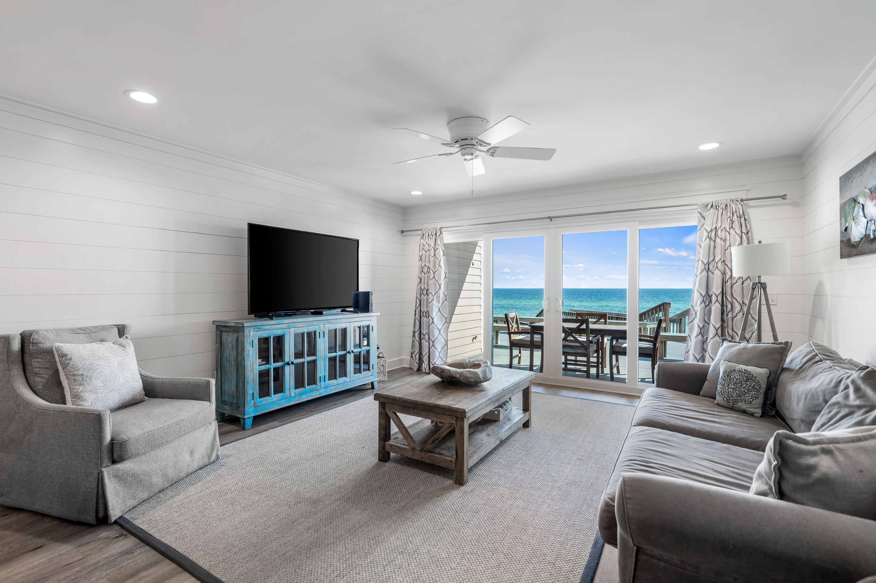 Offering panoramic gulf views from both the first and second floor deck space the highly sought after but rarely available Blue 9 Townhomes in the heart of Seacrest provides a unique combination of privacy, convenience, and affordability.

This quiet low-density townhome offers 160' of private gulf front beach, is a short distance from the restaurants in Rosemary, and generates a strong rental income including over $120,000 in 2021.

Unit 7 has received an extensive remodel including: all new flooring, baseboards, trim, interior doors, shiplap, paint, appliances, lighting, furniture, hurricane windows, sliding glass doors, AC, kitchen cabinets, granite counter tops, bathrooms, and more. 

Don't miss this rare opportunity to call Blue 9 your own for years to come!