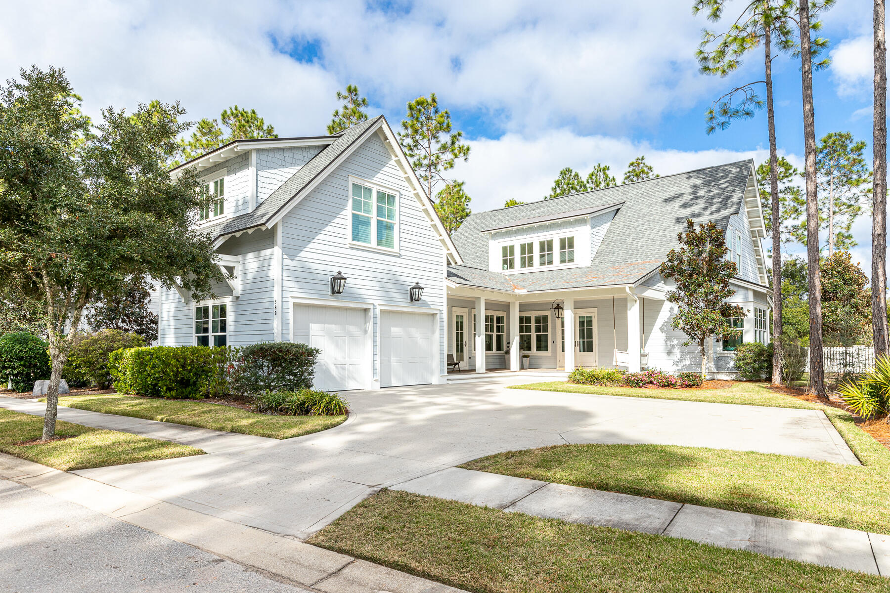 With an enviable location that backs up to the golf course in WaterSound Origins, this Cape Cod-style home sits on a large lot and offers the ultimate in indoor and outdoor living. Offered fully furnished minus a few exclusions, this 5 bedroom, 5.5 bath plus bunk-room home boasts more than 3,550 square feet of living space with a two-car garage and carriage house. The open floor plan is ideal for full-time living or use as a vacation home with hardwood floors, quartz countertops throughout, tile in the bathrooms and Cumaru decking in an abundant outdoor living space that includes a cabana with fireplace and TV, fully-equipped summer kitchen and private pool with sun shelf and spa. Inside, the kitchen with pantry, center island and Wolf and Sub-Zero appliances opens into an.. ..adjacent breakfast nook and large great room with a wall of sliding glass doors that disappear into the wall and connect the interior and exterior living spaces. The owner's suite is conveniently located on the first floor with three additional bedrooms and a bunk room upstairs. A second-floor den offers an inviting space for teenagers, family gatherings or everyday living. Notable updates to the home include the addition of a carriage house over the garage and whole-home lighting and blind automation. Control4 and Sonos whole-home sound systems offer added convenience. WaterSound Origins is replete with luxurious amenities including golf, a fitness center, five miles of biking trails, a community pool, parks and green spaces, and dock access at Lake Powell. Enjoy the newly-built farmers market and neighborhood events just steps from your front door.