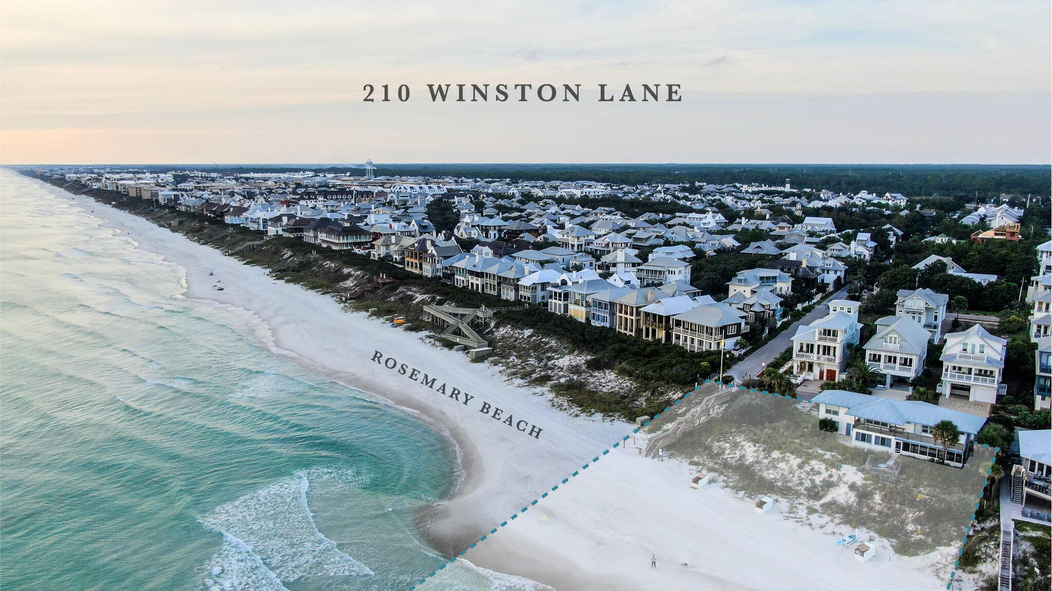 Incredibly rare chance to own 166 feet of water frontage on the Gulf of Mexico in the highly sought-after east end 30A. Representing the pinnacle of 30A gulf-front living, this site is the widest beach front property available in South Walton. Situated adjacent to Rosemary Beach, this estate is located in the most desired area in the market. The position of the property allows for truly unparalleled sweeping sunset views over the gulf. The width of the property boasts the ability for every room in the home to experience breath-taking views of the sugar white sands and emerald waters. Opportunities of this nature are extremely unique.
The charming 1940s beach cottage on site offers an a large kitchen, roomy dining area, oversized living room , 5 bedrooms and 4 bathrooms. Family gatherin can be enjoyed throughout the spacious living areas, porches and delightful outdoor spaces. Stunning views of the Gulf of Mexico are enjoyed throughout the property.

The site is a one-of-a-kind chance to build a very wide beach front estate. A future home on this site would allow every room to experience water front living unlike any other property in the area.