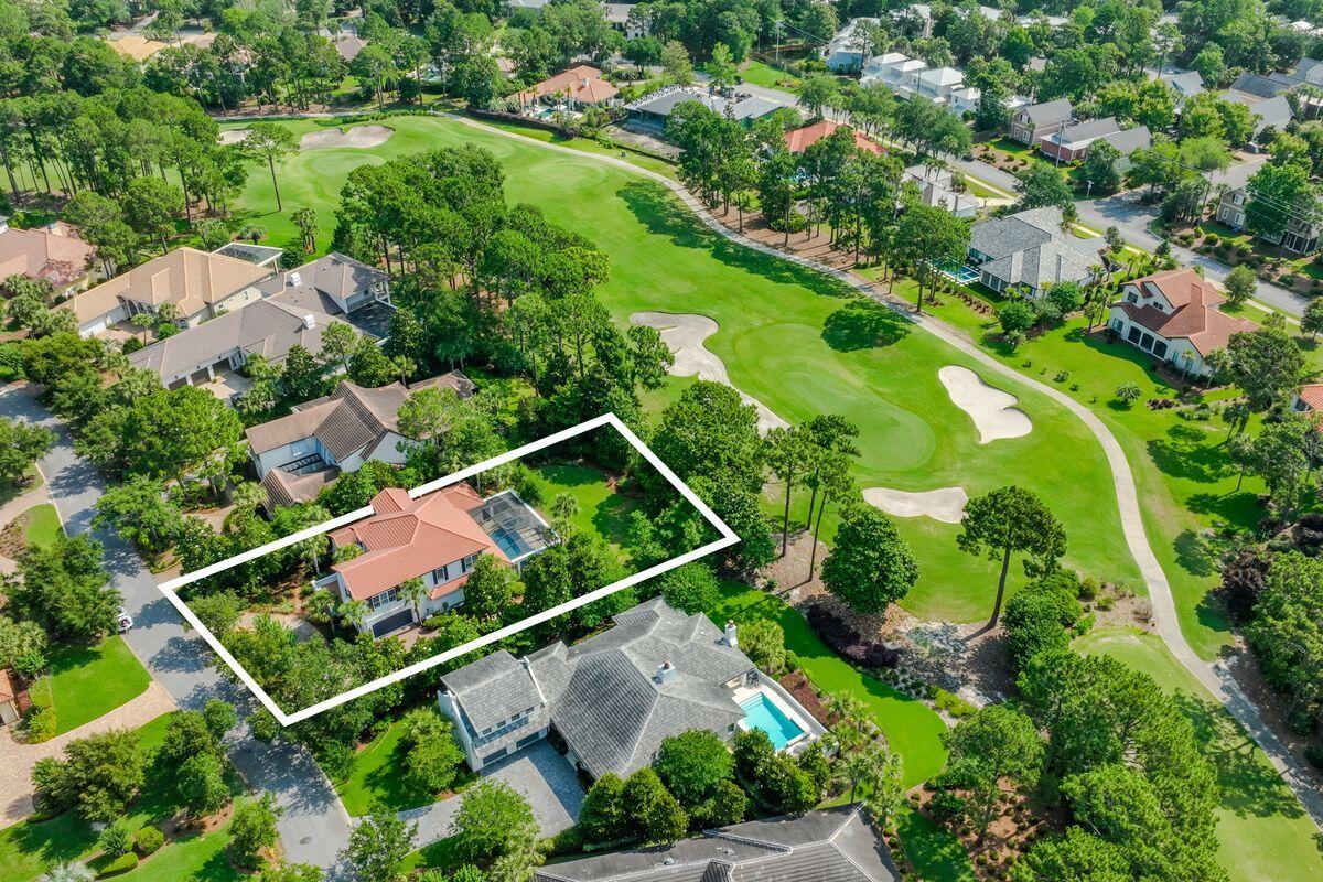 Property is currently under contract with a 72-hour kickout clause.  Welcome to one of the finest offerings in the sought-after gated neighborhood of Island Green, situated in Sandestin's prestigious community.  This private location allows for no through-traffic and is located right on the Raven Golf Course.  1494 Island Green is a short distance from the tennis club, marina, Baytowne Wharf, Grand Boulevard shopping, entertainment, and restaurants which are all accessible by foot, bicycle, golf cart, or car.  This remarkable 4-bedroom, 3.5 bathroom home is truly exceptional, boasting an impressive range of features and upgrades. The home's exterior was repainted in 2022, lending it a modern and appealing look. Solid walnut hardwood floors grace the kitchen, living room, office, and... staircase, adding warmth and sophistication. The kitchen has been completely remodeled and showcases a large natural quartz island, Marquis cabinetry, and top-of-the-line Wolf appliances, including an oven, steam oven, induction stovetop, extractor, and Bosch dishwasher. The installation of an Eco Water whole-home water filtration system provides refreshing drinking water from every faucet in the home.  The very spacious master bathroom has been transformed into a spa-like retreat, featuring marble-topped vanities, a marble-tiled shower, a luxurious Victoria and Albert double soaking tub under a bubble chandelier, a custom walk-in closet, and new floor tiles. Both upstairs bathrooms have also undergone complete remodels, exhibiting elegant and modern design elements. Additionally, the upstairs has a second office/fitness/hobby/studio bonus room across the atrium walkway. This property has generous storage, with several walk-in storage closets on both the first and second floor.  The home is meticulously landscaped, backed right up to the 16th hole on the Raven Golf Course adorned with trees, azaleas, palms, and other native species that enhance the natural beauty of the surroundings. The lawn at the rear is large enough for volleyball and other family fun activities.  The sprinkler system has been recently overhauled and runs economically from its own dedicated well. The swimming pool and hot tub are finished with an attractive, durable epoxy and includes a new heater, variable speed pump, and a saltwater system. Prepare gourmet meals with ease using the Blaze outdoor BBQ and the natural stone quartz countertop, which beautifully matches the kitchen island. The covered outdoor pool area features elegant Shellstone tiles, creating a luxurious and inviting space.  Additional upgrades include a quartzite countertop and tiled floor in the utility room, complemented by LG appliances. The downstairs powder room boasts a marble vanity and stunning walnut flooring. The garage floor has been treated with a durable polyaspartic finish, lending it a sleek appearance, plus powered overhead storage racks for convenient storage. To ensure optimal cooling efficiency, both air conditioning units have been replaced with higher-spec, energy efficient Carrier heat pump equipment. Lastly, a natural gas Generac whole-home backup generator with control modules provides peace of mind during unexpected power outages.  Don't miss out on the chance to own this exceptional home, meticulously upgraded to offer luxurious living. Schedule your visit today and experience the epitome of refined elegance.