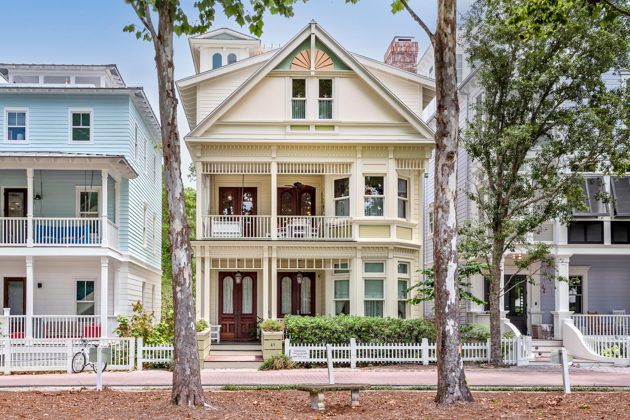 Elegant Victorian inspired cottage located across from the expansive croquet lawn within seconds of the tennis center, playground and two pools. Just a few minutes to Seaside Town Center and the beach. No expense was spared during construction.  Custom 2-1/4 inch mahogany exterior doors with antique door hardware throughout cottage. Custom cabinetry, built-in book cases and custom woodwork through entire cottage. Stunning quarter-sawn oak staircase with hidden storage behind paneling. Custom made light fixtures throughout the cottage. Custom stain glass above bar and in stairwell. Expansive kitchen with marble countertops and imported AGA range and hood. Full bar with granite countertop, wine refrigerator & ice maker. Electrolux and Bosch appliances. Gas range and water heater. Metal stamped ceiling in first level living area. Two wood-burning fireplaces with reclaimed brick chimney. Marble countertops and floors in both master bathrooms with claw foot tub in the upper master bath. Shaded second level porch with day bed. Bunkroom with four beds each with a personal flat screen television/DVD player and LED reading light. Cozy second level library with desk, built-in bookcases, window seats and wood paneling. Nautically inspired third level bathroom with slate walls and floors. Upstairs master bedroom sitting room with mahogany paneling and a fireplace with granite surround. Tower with bench seating, full audio and shade canopies. Custom window shades and drapes throughout the cottage. Expansive views of Seaside and the Gulf of Mexico. Complete home audio with touch-screen control and Iphone input. Intercom and security system with exterior cameras. Residential elevator servicing all three floors. Whole house sprinkler system for fire safety. Outdoor Bevelo light fixtures. Spray foam insulation for optimal energy efficiency. Auxiliary third floor rapid water heater. One-car garage tucked beneath the cottage. Additional parking at the rear of cottage. As one visitor commented, "This cottage is a mini Newport mansion in Seaside!"