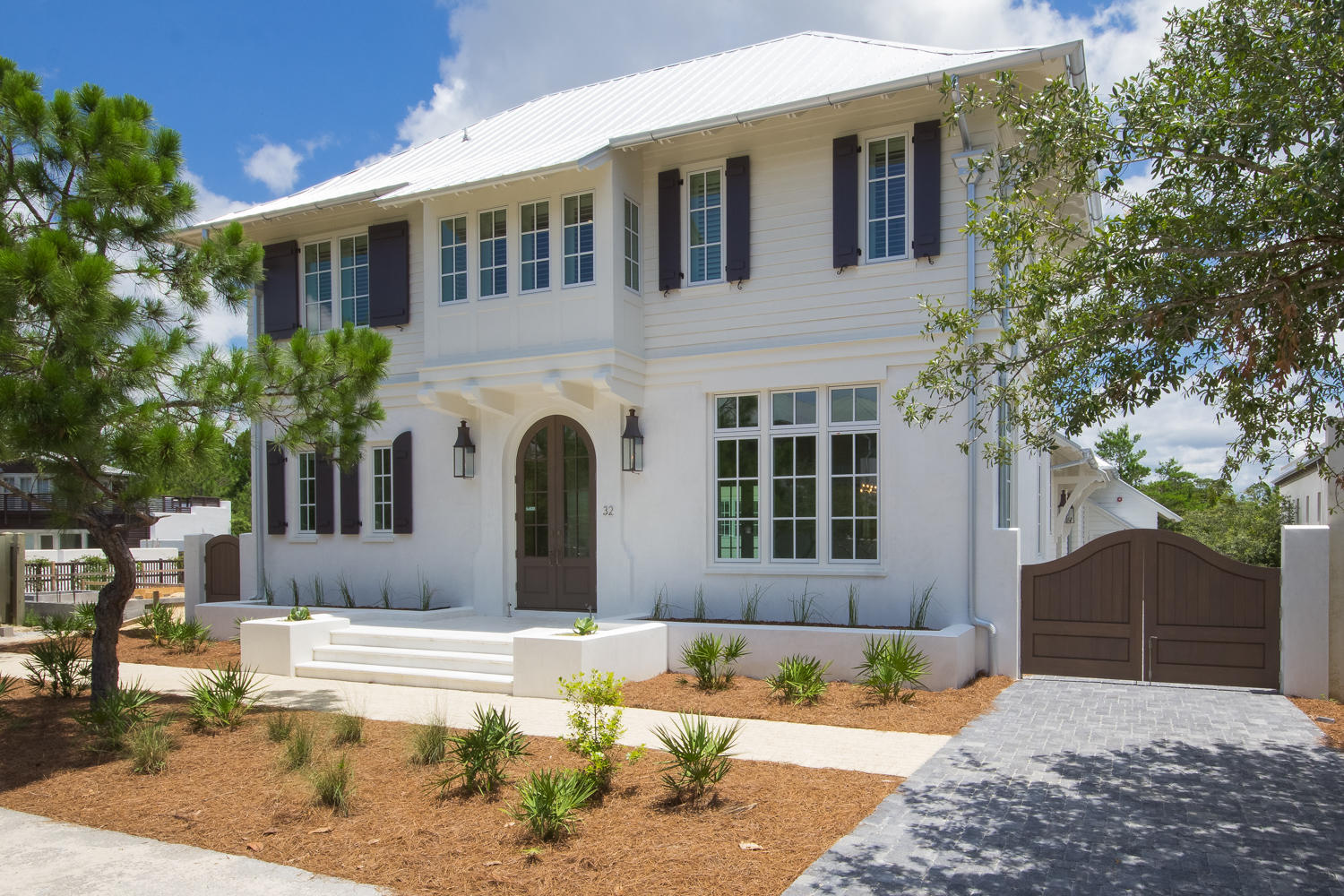 Built in 2017! This is the newest home available for sale in all of Rosemary Beach. PRICED TO SALE! The collaboration of beautiful architecture and exceptional construction has delivered this amazing courtyard style home. As you step inside the Mahogany door and onto the polished concrete floor that runs throughout the first level, you will know you are in a beautiful and unique home. The open floor plan flows graciously from the great room to dining room into the gourmet kitchen. Carrera Marble counter tops, wonderful custom cabinetry and Thermador appliances make up the kitchen. The double oven with six burner gas grill and griddle are sure to impress. Past the kitchen you will find a large laundry room, an additional bedroom with en suite bath and the incredible Master Suite with vaulted ceiling.The Master Bath has double vanities, separate tub and large shower.  An enormous closet completes this grand Master Suite.  As you head up stairs the flooring becomes wire brushed oak throughout the second floor.  Two more bedrooms with en suite baths, a custom built in bunk room and media area complete the second floor. All counter tops throughout the home are Carrera Marble and the tile work in the bathrooms are exquisite. The courtyard heated pool and outdoor entertaining area complete with a summer kitchen are a main focal point of this home. There are three access points to the pool (the great room, off the kitchen and the master suite).  

Measurements throughout should be accurate but should be verfied by buyer.