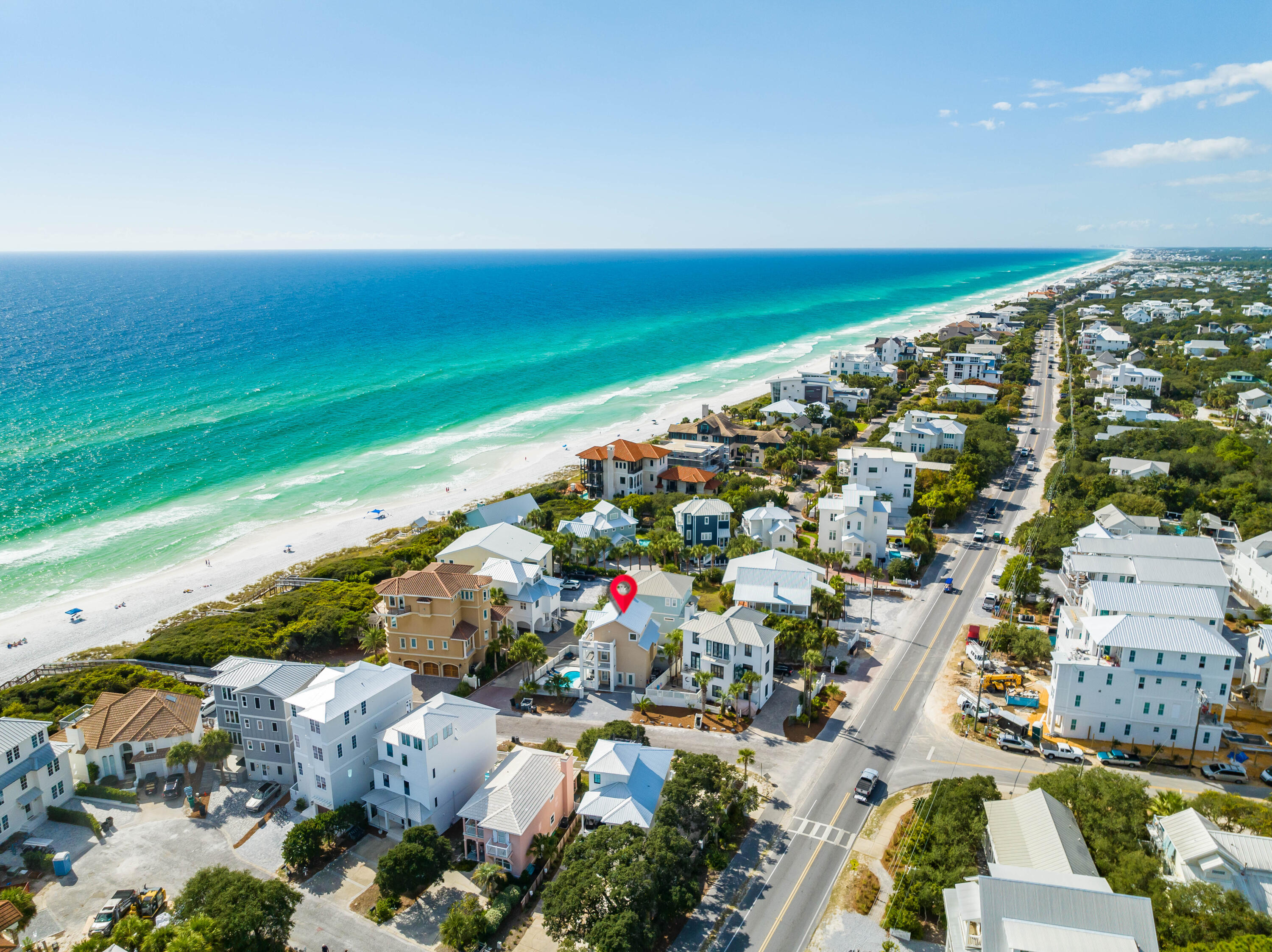 Welcome to your coastal paradise just seconds away from the pristine white sandy beaches of Seagrove Beach. This exquisite 4 bedroom, 3 bath home is a beach lover's dream, offering not only immediate access to the Gulf but also a private pool for a secluded retreat. Safeguarded by a brand new roof, as you enter, the first floor unveils a thoughtfully designed open concept, where the living, kitchen, and dining areas seamlessly flow, providing a perfect space for relaxation and entertainment all while overlooking the pool.Gulf views grace the atmosphere, enhancing the charm of every room. The second floor presents three bedrooms, two of which open onto a balcony overlooking the inviting pool and capturing breathtaking Gulf panoramas. Imagine waking up to the soothing sounds of the waves and the gentle sea breeze right from your bedroom. The third floor is an opulent escape unto itself, housing the entire master suite. Enjoy the epitome of luxury with a spacious layout, complete with a sumptuous bathtub, a generous walk-in shower, and a fireplace for cozy evenings. Every angle showcases mesmerizing Gulf views, creating a retreat within a retreat. Convenience meets coastal living with private beach access, ensuring your days are filled with sun-soaked adventures. Less than a mile away from the renowned Seaside and WaterColor, this home offers a gateway to a world of endless dining, shopping, and entertainment options. Seize the opportunity to call this coastal haven your home, where every day is a vacation and the beach is your backyard. Don't miss the chance to experience the epitome of Gulf-front living in this Santa Rosa Beach gem.