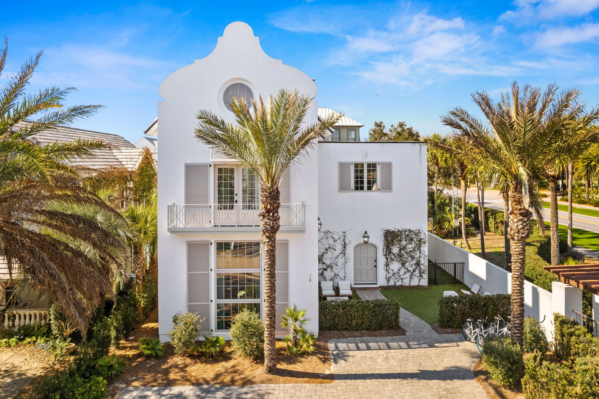 This luxurious 5 BR, 4.5 BA home is in the exclusive gated community of Elysee situated between Rosemary and Alys Beach on the south side of 30A.  As you enter the home, you will be greeted by a spacious open floor plan flooded with natural light. The two living areas are exquisitely furnished and accessible to the expansive dining area. The gourmet kitchen is a chef's dream, featuring stainless steel appliances, custom cabinetry, marble countertops, and a waterfall island with integrated seating. 
Outside the French doors off the main living area is the beautiful pool and sunbathing area - your own oasis.
Climb the floating staircase to the second floor where you will find the stunning light-filled master suite with walk-in closets and spa-like bathroom with soaking tub and walk-in shower Each of the four additional bedrooms is generously sized, offering plenty of room for your guests.  Elysee is an exceptional low density community with a private beach and access to all the shopping and restaurants on the east end of 30A making it a perfect location for a second home or an investment property.  Contact us today to see this extraordinary home.