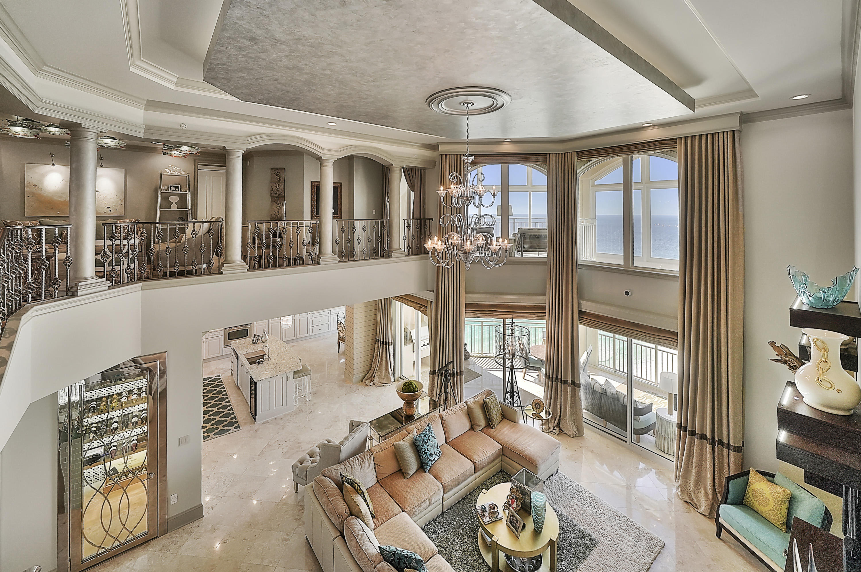 ''THIS IS THE FINEST PENTHOUSE ON THE EMERALD COAST''. Gorgeous coastline views from this 6BR/5.5BA, multi-story Penthouse in Grand Dunes South Tower. One of only ''5'' Penthouses in the entire development, this gorgeous villa is the second largest at almost 5,000 sq.ft and has been professionally designed and decorated by one of the areas ''Top Designers'' with custom touches throughout every room. The kitchen features Vestrostone Countertops, custom cabinetry, soft-close drawers & eat-in dining area with amazing unobstructed direct westerly views! This gorgeous Penthouse also offers two levels of private gulf front balconies, with the main level balcony having a built-in stainless steel natural gas grill and all of this is protected by ''Hurricane Shutters''! The downstairs master suite features tiled backsplash walls, tray ceilings, built-in office area and amazing master bath. The second level of this beautiful villa includes a second master suite with private balcony, his & her walk-in closets, granite countertops, jetted tub, & separate shower. Other features include 3 additional bedrooms w/ private baths, a large bunkroom w/ hidden server closet, theater room with custom surround sound & starfield ceiling, temperature controlled Wine Room and a custom wet bar.  Don't miss out on this exquisite, "One of a Kind" 2-story, gulf front penthouse at Grand Dunes.
Grand Dunes offers; gated entry, 24 hour security, lush landscaping, two levels of under ground parking for owners, semi-private elevators that open up in your private foyer, private heated pool, gulf front lagoon pool with hot tub, "Overflow Suites" for guest, Owner's Lounge with fitness room, tennis court, 200' of private beach and a private beach service.

"Grand Dunes is the Emerald Coast's Most Desired Beachfront Development"