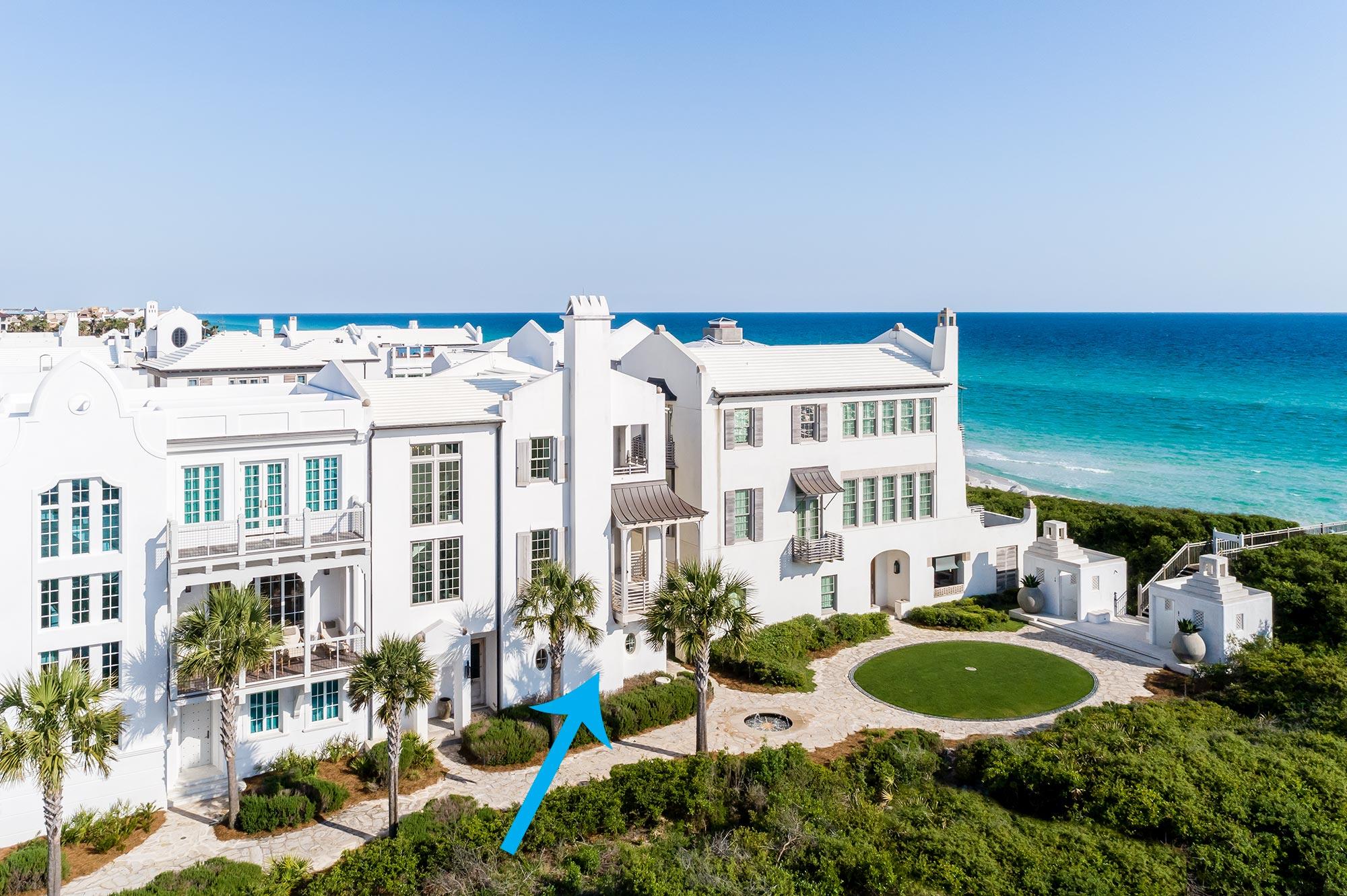 Forever Gulf of Mexico views make 20 Sea Venture a legacy beach home for many years to come. Located one row from Gulf Front puts you mere steps to the Turtle Bale Park dune crossover and the crystal white sands of the Emerald Coast. Custom designed by Glen Oxford and built by Alys Beach Construction, this 4 bedroom 3,000 square foot home offers comfort set amongst coastal elegance.
Coveted features throughout this home include: Venetian plaster walls, Peacock Paver stone flooring, whitewashed hardwood flooring, silver Italian slab marble, Pecky Cypress ceilings, sliding pocket doors that blend indoor/outdoor spaces, Lacanche Corte D'or gas range, Sub Zero glass door refrigerator, two car garage, and a private courtyard with dipping pool.