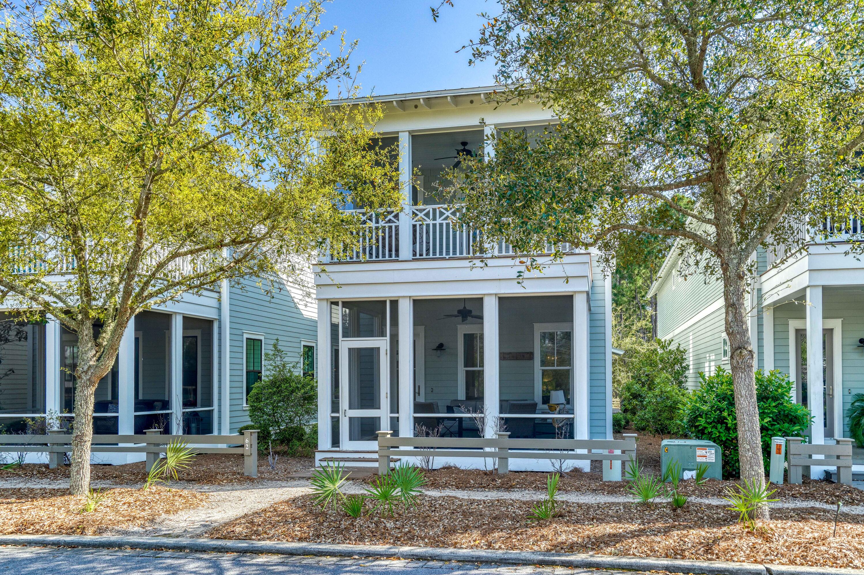 Beautiful Watercolor home with prime location! Features include 2 spacious master suites; one on the first floor and one on the second with private porch. This home boasts stunning wire brush oak floors throughout, V-Groove wood walls, 10ft ceilings on the first floor, abundant windows and light fixtures, ample porch space, and a Gourmet kitchen with Caesar-stone countertops, gas range, farmhouse sink, and bar area with wine refrigerator. The second floor offers a media room with vaulted ceilings and built in bookcases, 2 additional spacious bedrooms and a bunk room. Other features include an attached garage, whole home security system, water filtration system, outdoor shower, and plenty of owner storage space. Currently not on a vacation rental program but has strong rental projections.