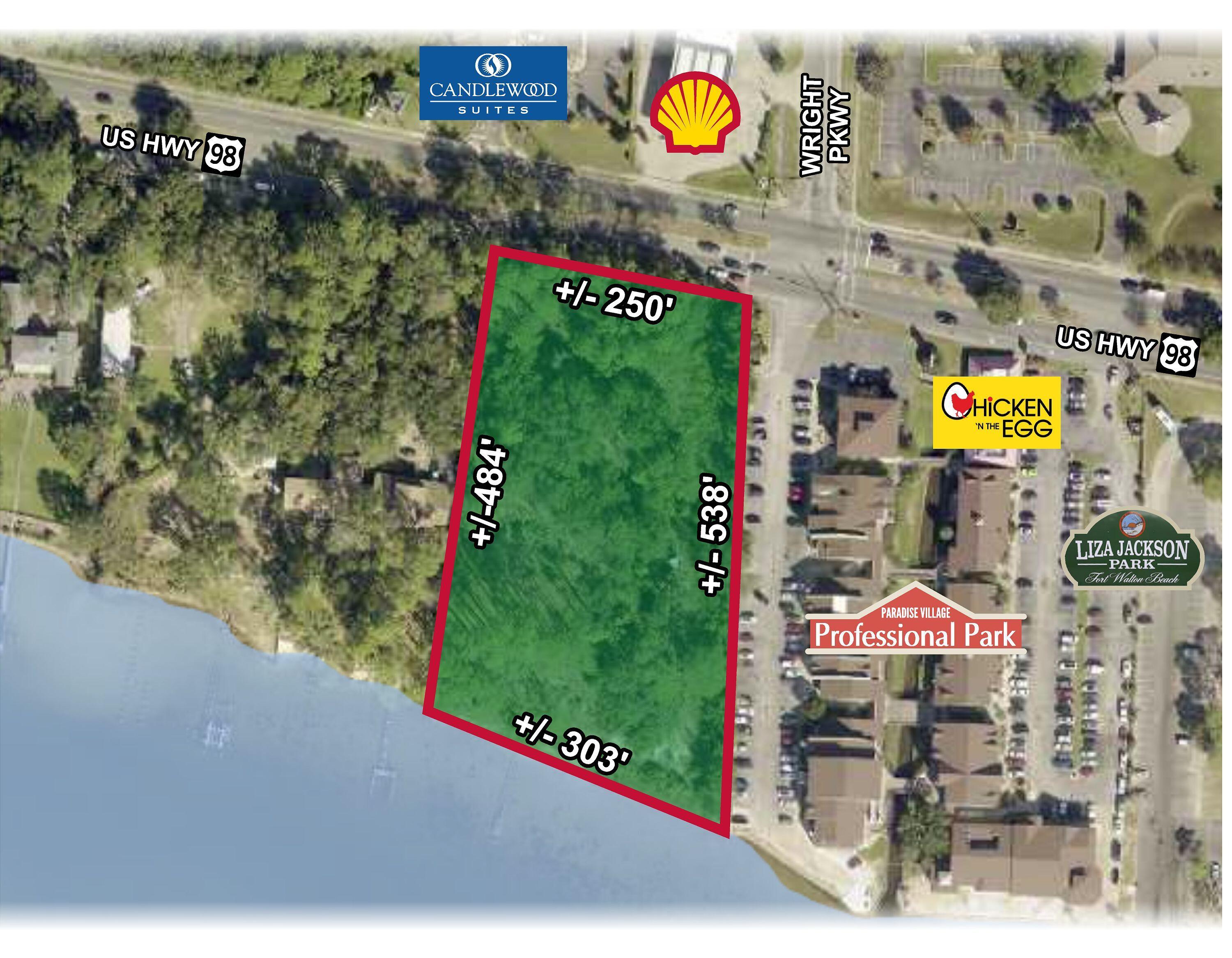 This 3.2 Acres Deep waterfront property on the sound  is located in between FWB and City Of Mary Esther.. It is ID Parceled in two available lots but is subdivide in three lots . is Zone MU and can also be used as C-1 & C-2 uses being on an arterial roadway.....300 + ft of Waterfront 250'' of Hwy frontage Platted into 3 WF lots