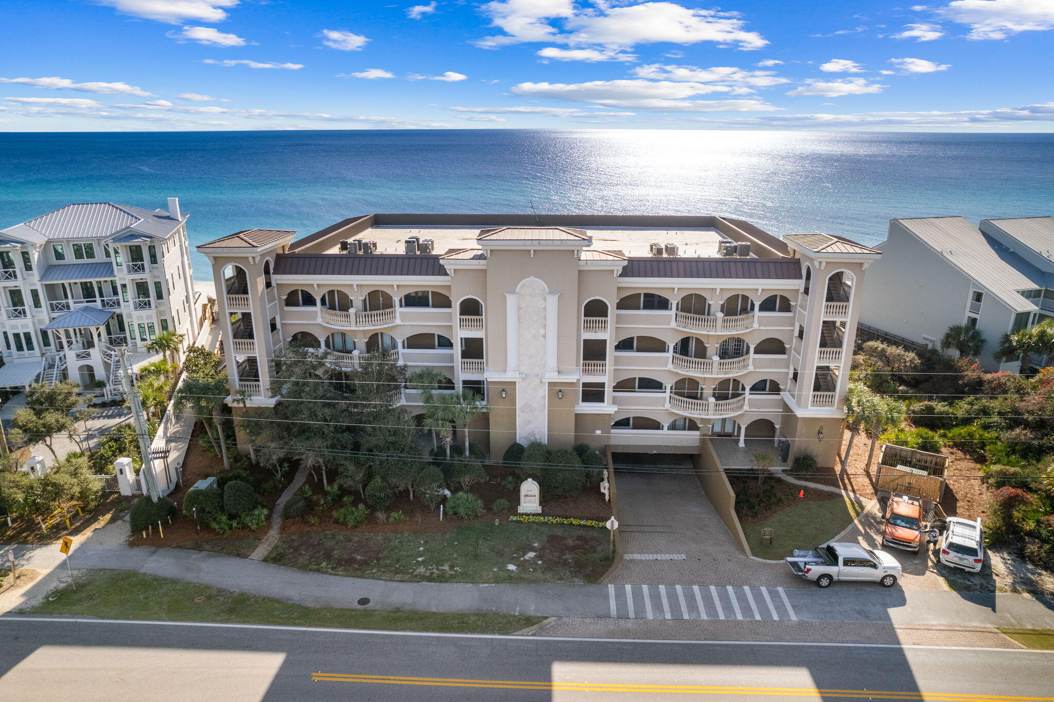 Indulge in the luxury of Andante penthouses, a haven for those seeking unparalleled Gulf-front living. Nestled in Seacrest Beach, just moments away from Alys Beach and Rosemary Beach, these exclusive residences redefine the standard of opulence in South Walton. Boasting only ten units in this all-penthouse development, Andante ensures its owners an esteemed status.

Elevated 40 feet above sea level, Andante commands a breathtaking 240 feet of beachfront with endless views. The architecture exudes a Mediterranean charm with sun-kissed stucco and adorned with iron balconies. Each 4,300-square-foot 'smart home' unit comprises 4 bedrooms, 4.5 baths, 550 square feet of balconies, and includes deeded underground parking and climate-controlled storage.