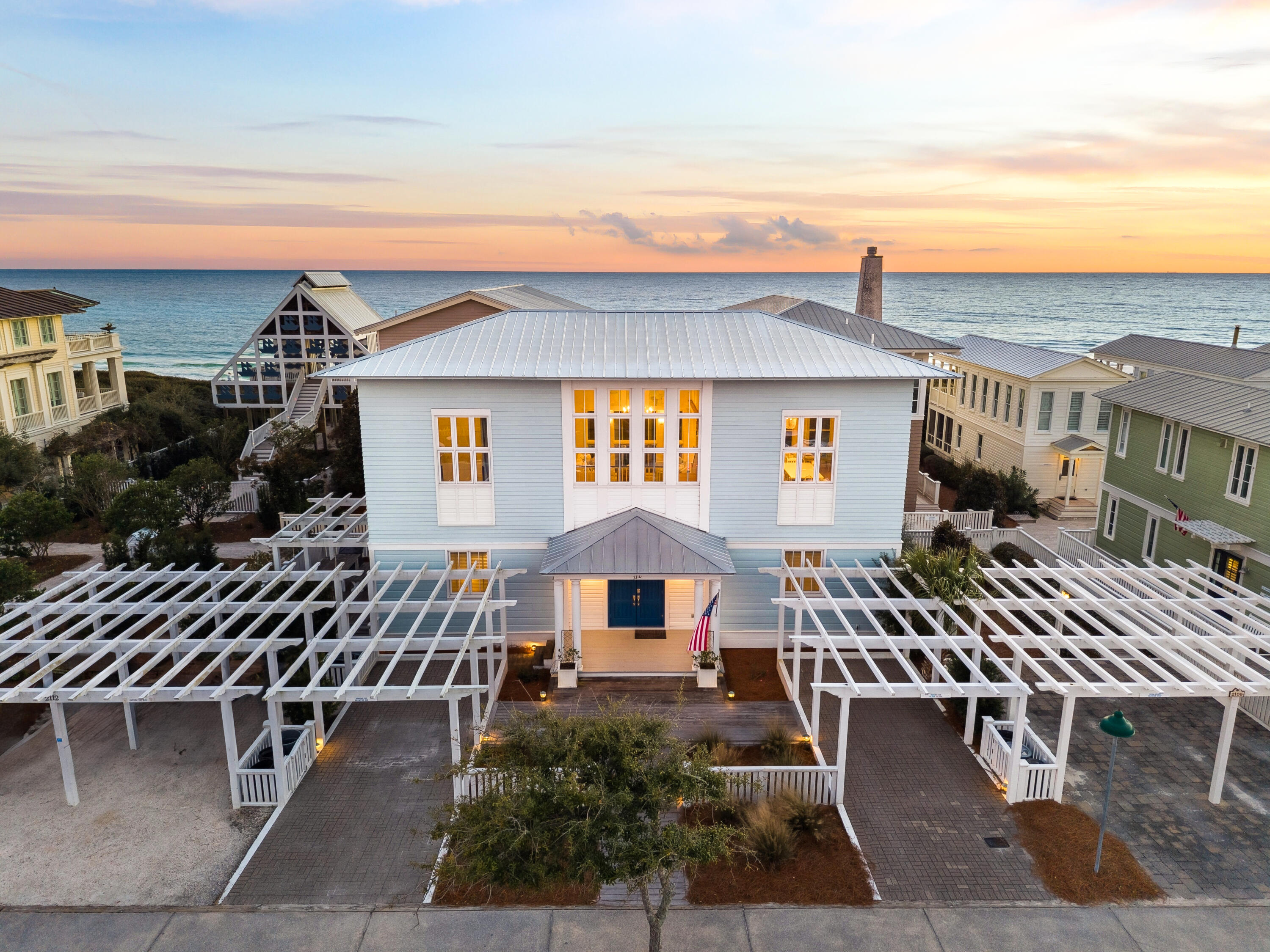 An exceptionally rare Gulf view cottage is now available in the heart of Seaside, positioned just one row from the beach where opportunities like this are seldom offered. Featuring three bedrooms plus a dedicated bunk room that sleeps four, the home comfortably accommodates up to ten guests, making it ideal for personal enjoyment, entertaining, and strong rental appeal.

Gracious living spaces and well designed sleeping areas reflect timeless Seaside architecture paired with modern comfort and lasting quality. Multiple inviting gathering areas throughout the home provide space to relax, unwind, and enjoy the laid back rhythm of life at the beach, offering comfort and versatility for everyday living and entertaining.

 The main living spaces are filled with natural light and open seamlessly to a beautifully updated kitchen with quartz countertops, glass front cabinetry, premium appliances, and Gulf views. Multiple porches throughout the home, including those at the tower level, offer unforgettable sunset views and the perfect setting for coastal evenings.

Recent improvements include renovated kitchen and bathrooms, a new roof, and updated mechanical systems, providing peace of mind for years to come. With exceptional sleeping capacity, iconic Seaside charm, Gulf views, and a location just steps from the beach, this property is equally well suited as a primary residence, second home, or highly sought after vacation rental.
