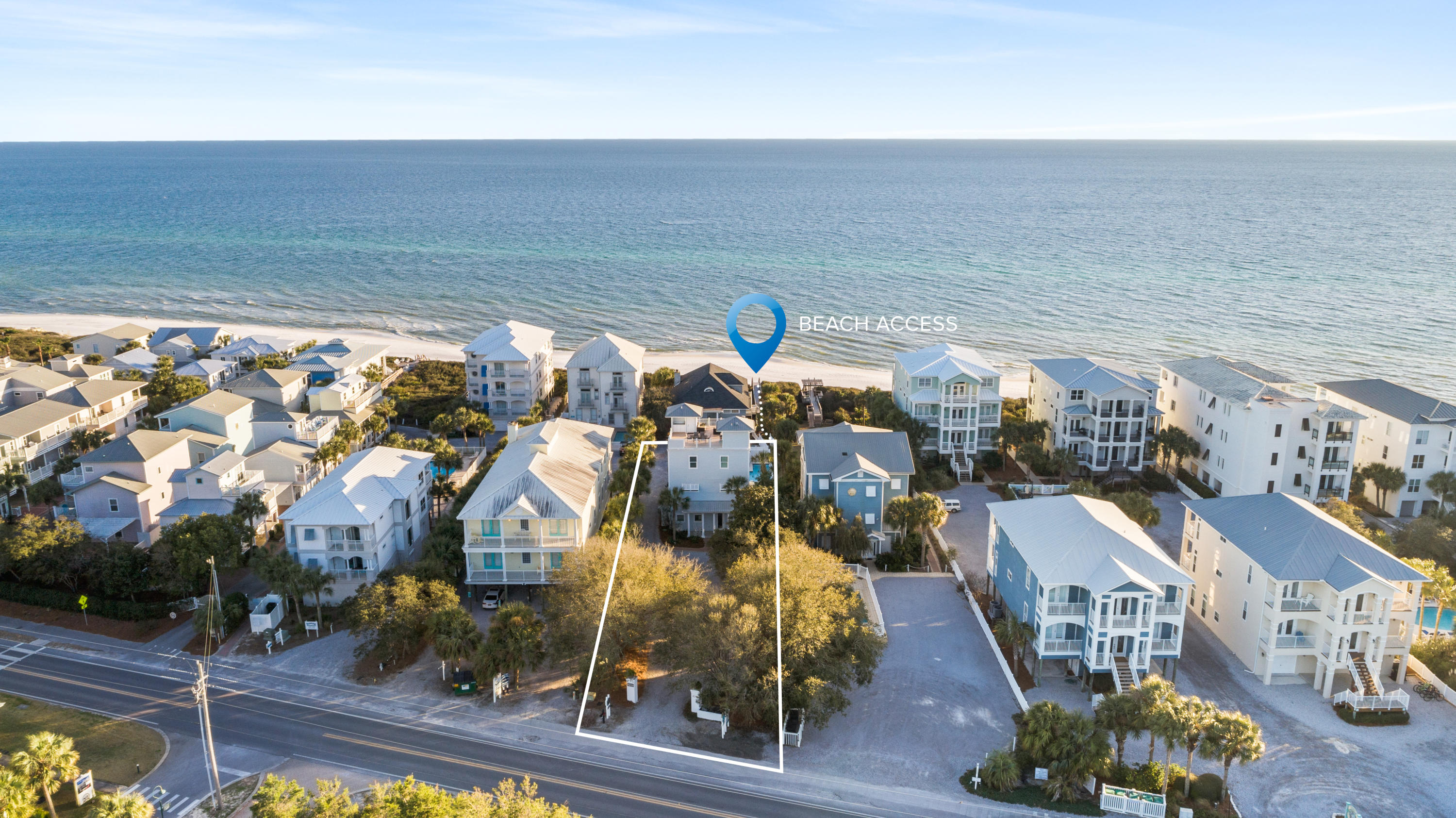 Location, location, location! Gulf views! This beautiful 6 bedroom, 5 bath beach home has amazing panoramic views of the Gulf of Mexico and is just one lot back from the beach in the heart of Seagrove! Recently renovated from top to bottom with fresh exterior and interior paint, this lovely home is being offered fully furnished & rental ready. Features include recently refinished hardwood floors, an updated kitchen with resurfaced cabinets, quartz countertops, new appliances & new hardware, built in bunk beds, new furnishings throughout, recently renovated bathrooms with new vanities & frameless glass doors! The rooftop deck enjoys spectacular gulf views and comes complete with a bar & grill and the private, heated pool & deeded beach access help to make this the ultimate 30a beach home! The Mother-In-Law suite features a cozy, secondary living area and a fully equipped kitchen that has also been recently renovated with quartz countertops! Additionally, the lock out suite has a private bedroom with an en suite bath and an additional bedroom with built in bunk beds. This wonderful beach home has it all and is ready to go for the next owner! Strong rental history! Contact us today for additional information and to schedule a private showing.