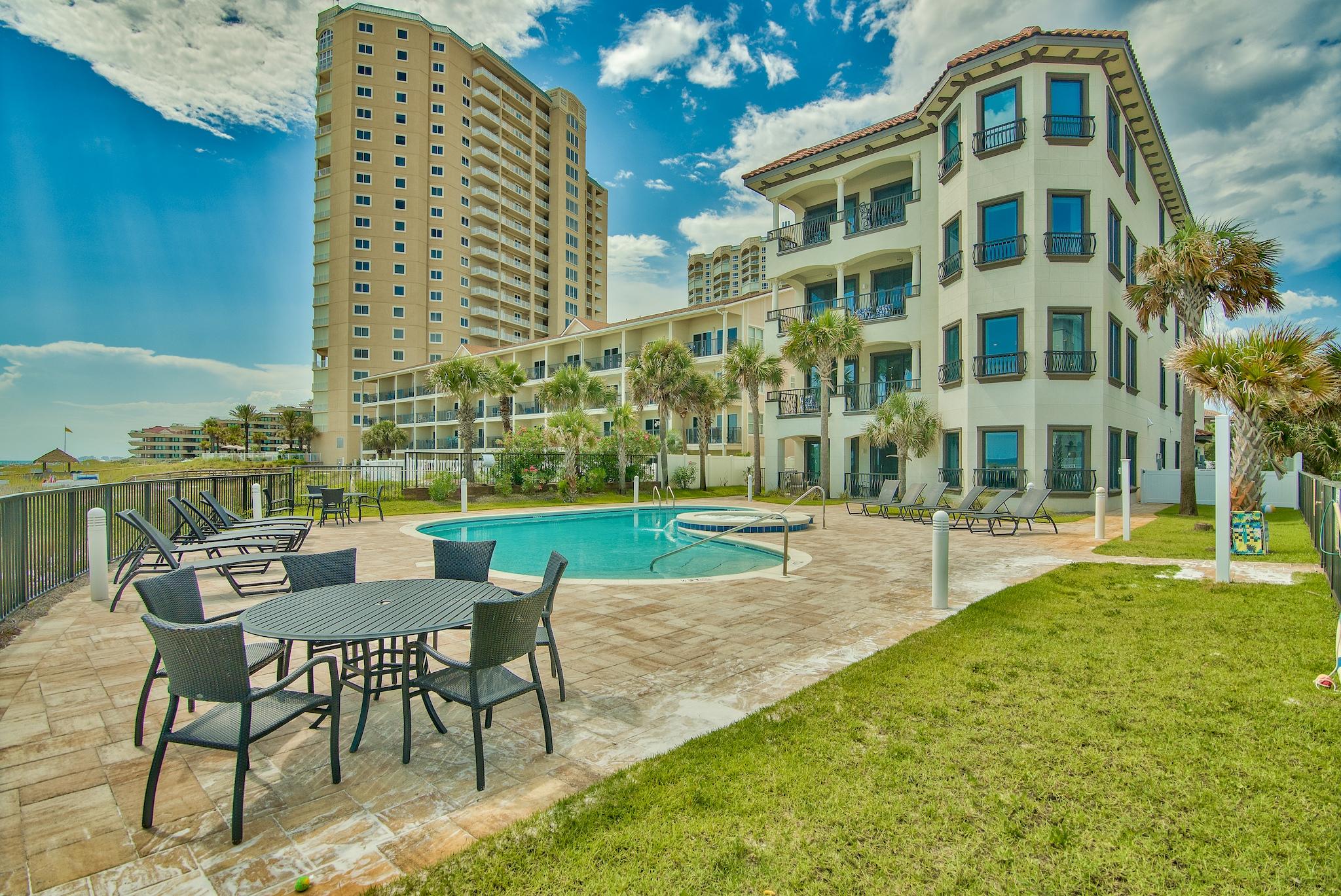 Villa Burago redefines beachfront luxury on the The Emerald Coast! Located on the 1st level, Penthouse 1 encompasses 4060 square feet of luxurious interior living offering 5 bedrooms/5 baths, comfortably sleeps 16 guests, and is being sold fully furnished. Gross rentals are projected at just under $218,000 with $84,428 already booked for 2021! PH1 also offers direct and easy access to the pool and beach from the private patio! Each bedroom features en-suite baths, and bedroom 4 offers custom built-in full size bunks! From the huge living/kitchen/dining area enjoy views of Gulf as well as the attractive pool, spa, and expansive sundeck which includes custom pavers and LED lighting. The gourmet kitchen offers Wolf appliances, 48'' built-in Sub Zero fridge, custom cabinetry, quartz countertops with matching backsplashes stainless steel under-mount sinks, oversized island, and 48'' dual fuel 6 burner range with infared charbroil and dual convection oven. The dining area offers incredible pool and ocean views from it's South facing windows and large table for 8. Exterior features of this architectural landmark include gated entrance, stucco, stone accents, large verandas, and durable concrete/steel construction. The unit also comes with a private enclosed garage as well! The location of Villa Burago is just minutes from all that the Destin/South Walton area offers, including many great restaurants, Silver Sands Shopping Center, Sandestin Resort, Grand Boulevard Shopping Center, and Highway 30A! Colors, textures and amenities of Villa Burago create charm, style and comfort of Italian living on Florida's Emerald Coast. Come take a look! Buyer to please verify all information contained herein.
