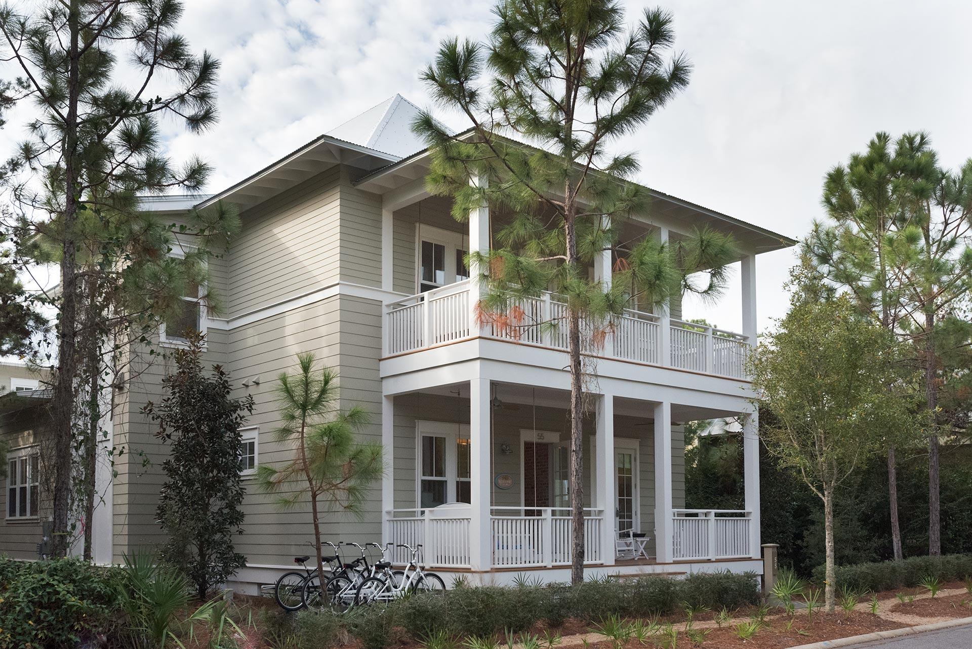 This stunning home in WaterColor is located on one of the best streets in the neighborhood. One of the strongest rental homes in WaterColor yet still shows like new! This home is being offered fully furnished. Wonderful attention to detail, built by Chris Clark Construction. With open space in the front and rear and a boardwalk to a private park this home is the perfect getaway from seasonal noise and traffic. Very private setting with lush landscaping, private pool, outdoor grill area, and large back porch. No expense was spared in the construction of this beautiful home. As you enter the main level you find antique Chicago Brick walls, white washed oak flooring and a main floor master suite featuring extensive marble and a huge walk in shower. The kitchen is to die for with all Thermodor appliances including a 48'' Refrigerator, 48'' Gas Range and hood, two dishwashers, Built in Coffee Maker, Warming Drawer, Microwave, large pantry and a 36'' farm sink. Top of the line custom built cabinets throughout. The kitchen features a 12' island that looks out into the huge great room with a gas fireplace, built in cabinets and views of the black bottom pool and hot tub. There is even an office off of the kitchen for your computer. The back yard features the pool/spa and a covered gas grill large decks, outdoor shower, storage and a 2 car rear entry garage. The home is built next to a 15' wooded corridor giving 30' between homes and allowing for additional privacy. From the back yard you can access the private carriage house located above the garage. The Carriage House features vaulted ceilings, living room, private bedroom, and full bath with a double vanity. There is also a refrigerator and microwave in the carriage house. The second level of the home features 3 large bedrooms all with private baths. Large 2nd level laundry room with front load Maytag Washer and Dryer, marble countertops and large laundry sink. Four of the five baths feature double vanities and extensive use of marble. The Master Suite overlooks the pool, has a huge private balcony, large walk in closet and one of the finest master baths you will find. The Master Bath features floor to ceiling marble, claw foot tub, separate vanities, huge walk in shower with separate his and her shower heads. Spectacular home! Enjoy the close proximity to Seaside and all that Watercolor has to offer including private beach club, multiple community pools, WaterColor Baithouse, Western Lake activities, Camp WaterColor and more!!