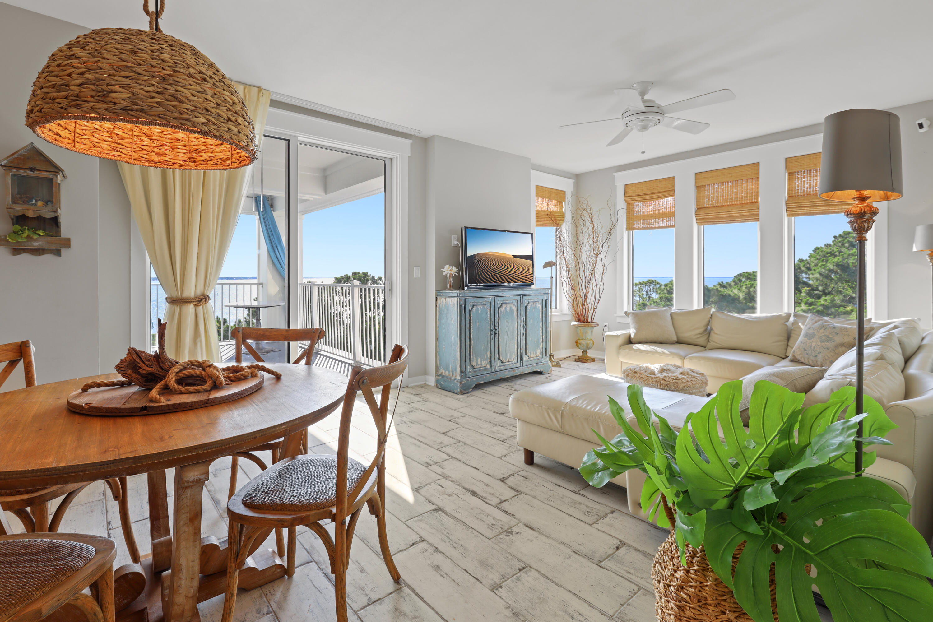 Fully furnished bayfront condo in Sandestin Golf & Beach Resort with sweeping, SERENE VIEWS of Choctawhatchee Bay and Burnt Pine Golf Course. This beautifully updated residence offers an open, airy layout filled with natural light from expansive windows that showcase the water and golf course views. Living and dining areas flow seamlessly for relaxing or entertaining. Updated kitchen features granite countertops, stainless steel appliances, and a breakfast bar. Turnkey and ready to enjoy. Located within Sandestin's gated resort with access to golf, marina, beach, dining, shopping, and walking paths. Seller will contribute up to $5000.00 toward a new A/C unit in the Studio.  Wake up to bayfront sunrises from the Master Bedroom with an upgraded en-suite bath, large walk-in shower and double vanities. The views are beautiful endless water views!! The guest bedroom features easy access to a full bath and a private balcony over looking the Burnt Pine Golf course and the bay.

The spacious third bedroom functions as a versatile studio, complete with king bed, queen/full bunk beds, sofa, kitchenette, and jaw-dropping views of the bay and Burnt Pine's lush fairways perfect for guests or multi-generational stays.

Additional touches include custom door storage and modern finishes throughout. Whether you're savoring sunsets, entertaining, or just unwinding, this condo delivers luxury, comfort, and postcard-worthy views at every turn.

Enjoy all the perks of Sandestin private beaches, golf, dining, shopping, and more all just steps from your door.
As an introduction to the Sandestin lifestyle, we invite our new owners to explore amenities that make Sandestin special. The listing brokerage and seller(s) are presenting the buyer(s) of this property with (2) 90-minute rounds of Tennis court time, a golf foursome at one of our three championship courses, and a round of golf for up to four (4) players at the unrivaled Burnt Pine Golf Club.

Sandestin Golf and Beach Resort is a major destination for all seasons and all ages and has been named the #1 resort on Florida's Emerald Coast. This magical resort spanning over 2,000 acres is comprised of over 70 unique neighborhoods of condominiums, villas, town homes, and estates. The resort features miles of sandy white beaches and pristine bay front, four championship golf courses, a world-class tennis center with 15 courts, 4 resort swimming pools (and 15 private neighborhood pools), a 123-slip marina, a fully equipped and professionally staffed fitness center and spa, meeting spaces and The Village of Baytowne Wharf, a charming pedestrian village with events, shopping, dining, family entertainment and nightlife. For true golf cart community living, Grand Boulevard is just outside the resort gates and provides access to additional shopping, dining and entertainment all without traveling on Hwy. 98. Come to Play, Stay for Life! The camera and ring door bell do not convey with sale. As an introduction to the Sandestin lifestyle, we invite our new owners to explore amenities that make Sandestin special. The listing brokerage and seller(s) are presenting the buyer(s) of this property with (2) 90-minute rounds of Tennis court time, a golf foursome at one of our three championship courses, and a round of golf for up to four (4) players at the unrivaled Burnt Pine Golf Club.

Sandestin Golf and Beach Resort is a major destination for all seasons and all ages, and has been named the #1 resort on Florida's Emerald Coast. This magical resort spanning over 2,000 acres is comprised of over 70 unique neighborhoods of condominiums, villas, town homes, and estates. The resort features miles of sandy white beaches and pristine bay front, four championship golf courses, a world-class tennis center with 15 courts, 4 resort swimming pools (and 15 private neighborhood pools), a 123-slip marina, a fully equipped and professionally staffed fitness center and spa, meeting spaces and The Village of Baytowne Wharf, a charming pedestrian village with events, shopping, dining, family entertainment and nightlife. For true golf cart community living, Grand Boulevard is just outside the resort gates and provides access to additional shopping, dining and entertainment all without traveling on Hwy. 98. Come to Play, Stay for Life!