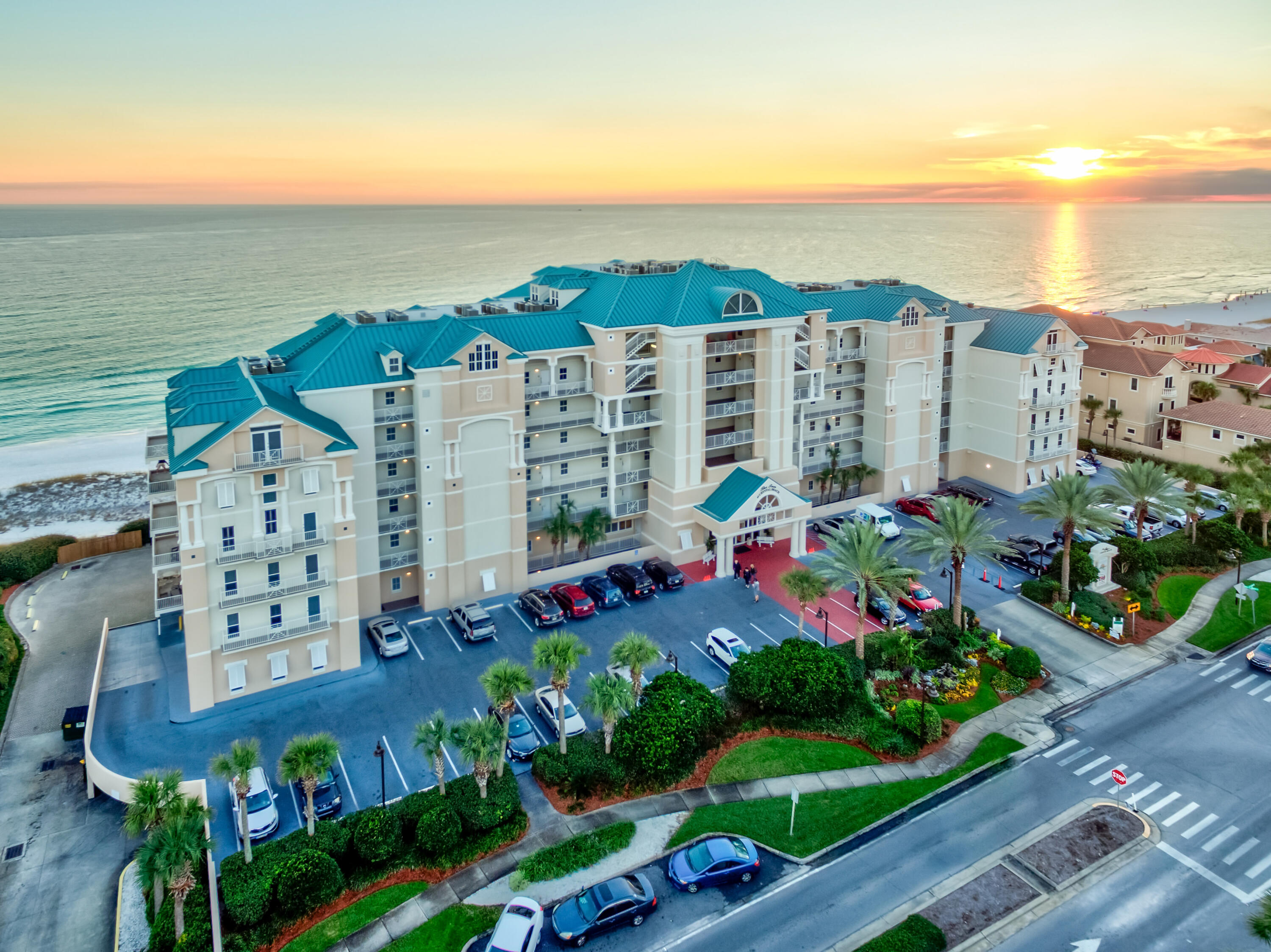 This unique, 2 story Penthouse offers truly amazing Gulf views and offers 6 bedrooms and 4 bathrooms.  This professionally decorated unit has 2 living areas with plenty of space for everyone. The comfortable first floor living area is an open concept combining kitchen and dining rooms, all with a view of the sugar white sands and blue green Gulf waters . Enjoy your coffee while watching the sunrise on your private balcony. The Inn at Crystal Beach has an onsite restaurant, fitness room, Gulfside pool, hot tub and expansive beach frontage. The unit has a strong rental history and is an investors dream.  Penthouse 704 is a great place for a reunion of friends or family!  Square footage given by the HOA management -buyer should verify. Buyer should verify all important information.