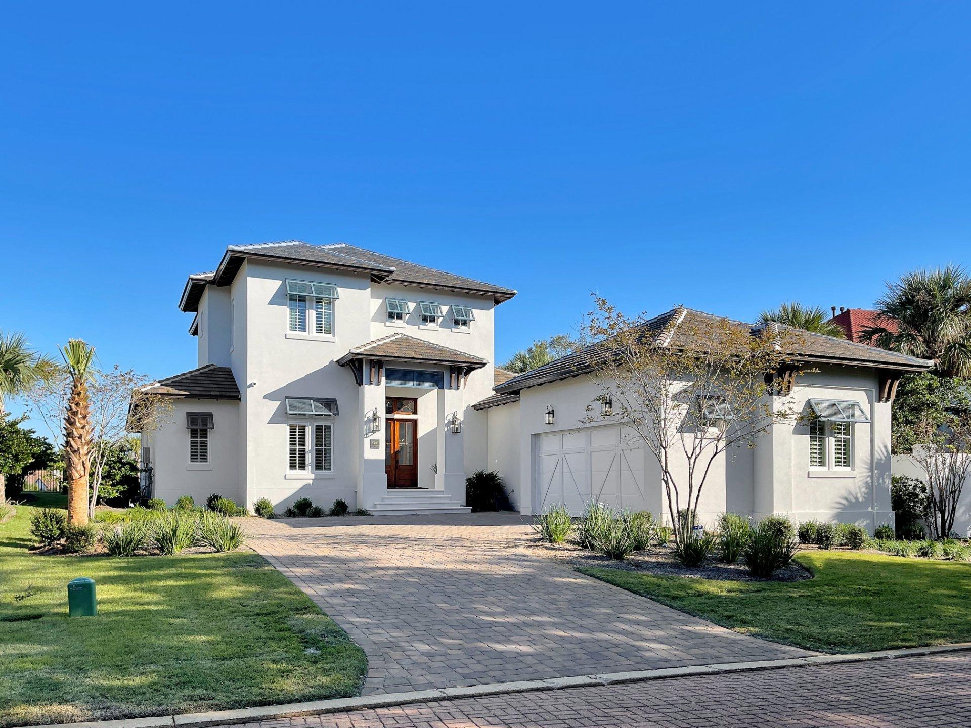 Nestled in a quiet neighborhood, this home, built in 2020 is a rare find.  Featuring 4 bedrooms and 5 bathrooms with an office.  Walk to the beach and stick your toes in the sand, or simply take a dip in your own private pool.  It is all waiting for you in this fully furnished brand new home.  As you enter, you will be greeted with a majestic foyer, tall ceilings perfectly appointed with pecky cypress inlay, and gourmet kitchen fit for a chef.  Walk out your tall glass sliders to an outdoor kitchen and large covered patio.  The pool area is a dream. Cuddle by the large fire pit in the cool of the evening or enjoy the sun shelf with soothing, calming water, as you enjoy the Florida sun!  Every touch of this home is perfect! It has it ALL!  Don't hesitate, this beauty will not last long.