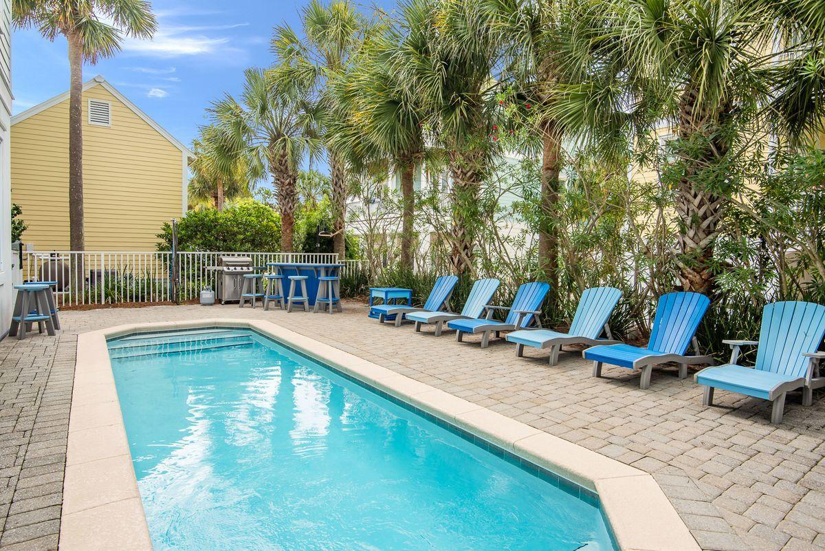 ''Another Slice of Paradise(S)'' is a charming, very well maintained six bedroom home ideally situated directly on Scenic Highway 98 in the well established beachside community of Frangista Beach. 1860 Scenic Gulf Drive is just over 3,800 sq ft, has updated beach decor & furnishings throughout, a private elevator, private pool, two master suites, bunk spaces and a two car garage along w/ additional space for parking in the driveway. Significant updates have been made to the home including new appliances (washer, dryer, two new dishwashers, refrigerator and TV's), kitchen countertops, outdoor furniture, carpet throughout the bedrooms, two sets of custom built bunkbeds, he kitchen counter height has been reconstructed, new kitchen lighting lighting, interior paint, exterior paint on the front on the house and the home has been recently pressure washed. On the first level, there are two bedrooms, laundry room and access to the pool area.  The second level is where the main living, kitchen and dining areas are that open up to the spacious front balcony. The master suite is also conveniently located on the main living floor. The master bedroom has beautiful flooring, high trey ceiling and opens up to a balcony overlooking palm trees and Scenic Highway 98, offering ample natural light and flows seamlessly into the large ensuite bath complete with dual vanities, soaking tub and walk-in shower. On the third level, there's a second master suite with balcony along with two additional bedroom suites. 

Frangista Beach owners enjoy private, deeded beach access which is located directly across the street from the home. Frangista Beach is centrally located along Scenic Highway 98, just minutes in either direction, East or West, to a wide variety of some of the best restaurants, easy access to grocery stores such as Publix and Whole Foods, shopping at the Silver Sands Outlets, luxury boutique dining and shopping at Grand Boulevard, or enjoy family activities and events at nearby Sandestin and Baytowne. You truly are just a short walking distance, golf cart or bike ride to endless opportunities being within Frangista Beach.