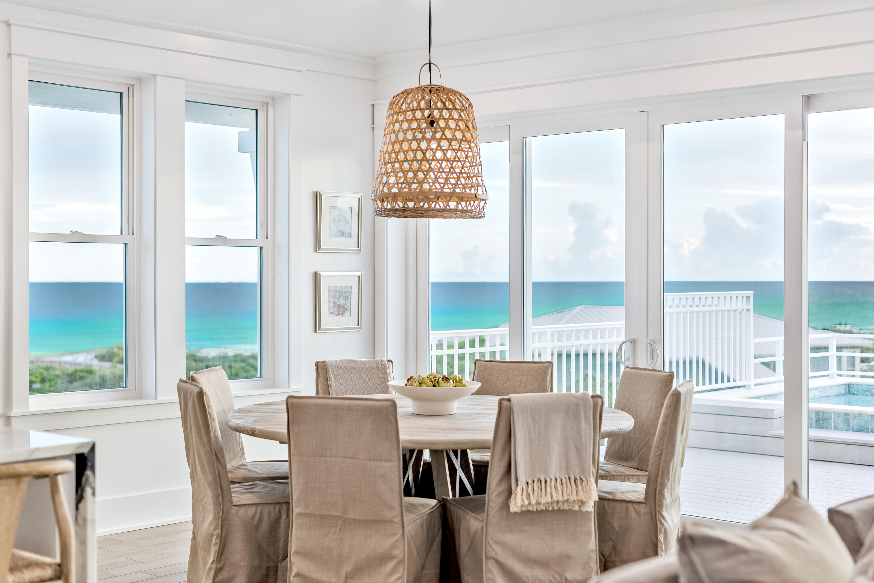 Welcome to 34 Mala Way; a brand-new, breathtaking home in the gorgeous development of Mala Beach. This new development is in the heart of Inlet Beach, directly across from beach access and only a minute walk from the white sands and emerald waters of the Gulf. Just steps from all the action of Rosemary Beach and Alys Beach; this elegant, beach-style 7 home development also offers all the comfort and security of a private exclusive gated community. 

34 Mala Way features eight bedrooms, seven and a half bathrooms, and 5,584 square feet (including the garage). The first floor also features; a cozy foyer, leading into a spacious  living room which is perfect for gathering with family and friends, a luxurious wet bar with Mother-of-Pearl backsplash & built-in appliances, a private study, a large laundry room, a master bedroom suite with dual sinks and marble finishes, an extra full bath with tub, an oversized garage with four additional dedicated parking spaces, and a luxury elevator that services all floors. 

Head upstairs to the second floor, where you'll find two master bedrooms suite with marble finishes, one of which is directly connected to a private veranda, two additional bedrooms connected with a full Jack- and-Jill style bath, and an outdoor veranda with captivating Gulf views. 

The third floor features two spacious master bedroom suites, large dual walk-in closets, a luxury spa-like bath with a full tub and serene white-on-white finishes, an adjoining private deck with ocean views, and additional laundry amenities. And finally, head upstairs to the fourth floor which features a wonderfully-open Great Room complete with sunlit kitchen, dining, and living room. The kitchen features high-end stainless steel appliances, including a built-in icemaker, an oversized marble waterfall island, and custom cabinetry. Fix yourself a drink, and then head out to the expansive deck, perfect for entertaining friends and family. The deck features an amazing rooftop salt-water heated pool, perfect for experiencing the gorgeous sunrises and sunsets. 

Live the best beach life 30a has to offer, and don't hesitate to schedule your showing today at 34 Mala Way.