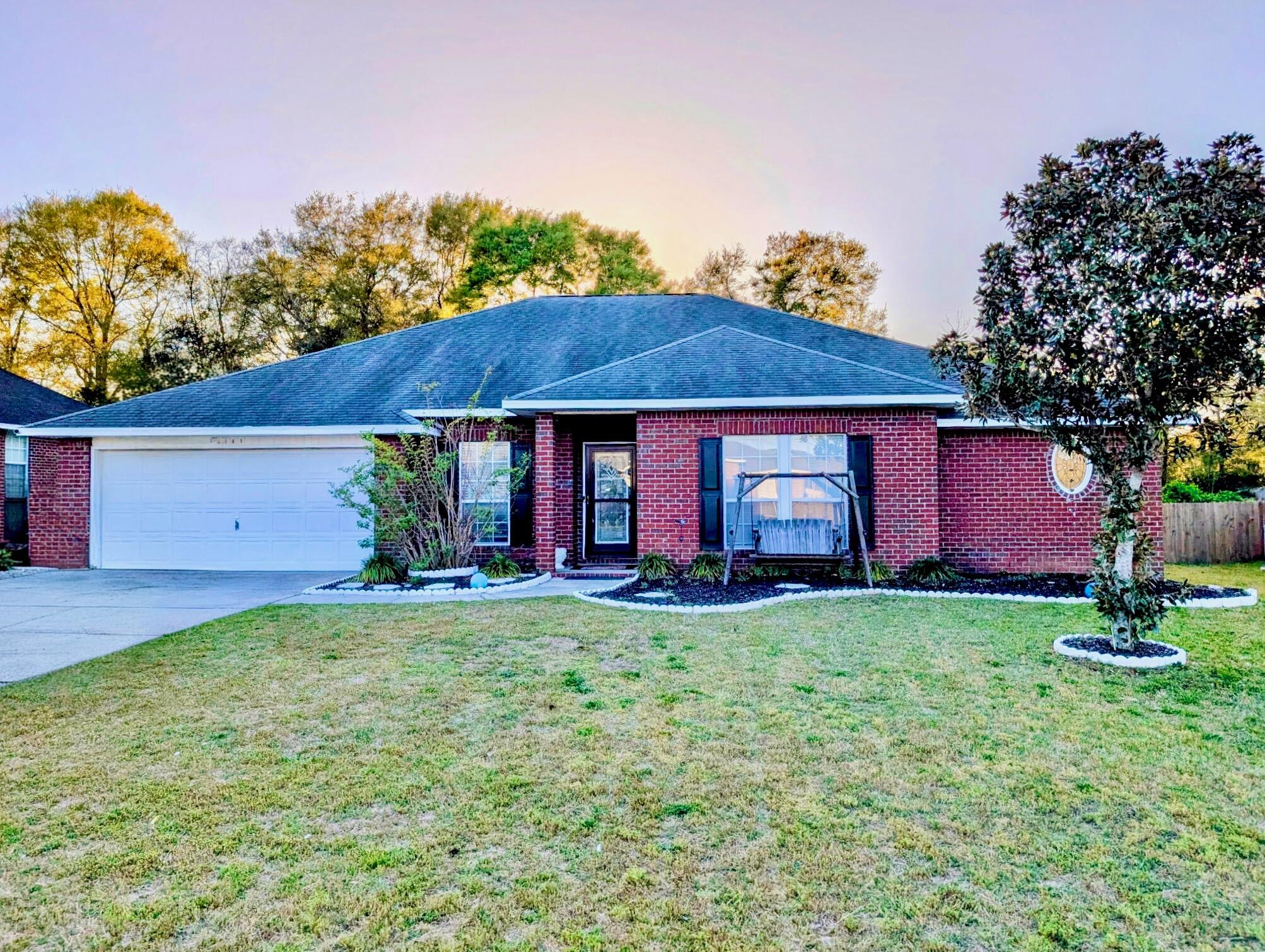 (Back on the market at no fault to the seller. The previous transaction was canceled after the inspection period, which reflected a recommendation for a future roof replacement along with minor cosmetic items. No major concerns were identified. Professional photos coming first week of May.) Discover this charming brick ranch-style home in a sought-after Crestview neighborhood! This spacious residence offers 4 bedrooms, 3 bathrooms, and two flexible bonus areas, perfect for families, home offices, or creative spaces. Step inside to an open-concept layout that flows seamlessly from room to room. The front area is versatile and can serve as a formal dining room, home office, or sitting space, giving you the freedom to tailor it to your lifestyle. The kitchen features granite countertops, generous cabinetry, and plenty of prep space, making it ideal for cooking and entertaining. Durable tile flooring runs throughout the main living areas, adding both style and practicality.

The primary suite is thoughtfully positioned at the front of the home for privacy, and includes a double vanity, tub/shower combination, and two closets, one of which is a spacious walk-in. Two additional bedrooms are located toward the back, sharing a full guest bathroom and a convenient linen closet. A bonus room with french doors provides a private space for a playroom, craft room, theater, or even a fifth bedroom, with direct access to the backyard. The fourth bedroom is tucked away in the rear, offering additional privacy and access to a third full bathroom.

Step outside to enjoy a large backyard, perfect for gatherings, playtime, or simply soaking in the Florida sunshine. With its flexible floor plan, ample space, and potential, this home is ready for you to make it your own. Conveniently located near downtown Crestview, you'll enjoy easy access to local amenities while living in a welcoming, friendly neighborhood.

This home is a short sale, presenting an excellent opportunity for buyers looking for space, versatility, and a home with real potential. Don't miss out on this gem!