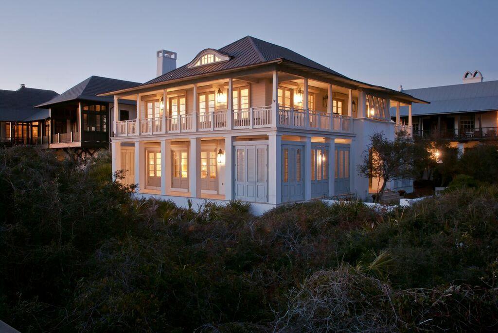 Offered for your consideration is this once in a lifetime opportunity to own one of the most prestigious homes in Rosemary Beach. The lot consists of 85 feet on the gulf offering expansive Gulf views from every angle. An award winning team of architect Tom Christ and interior designer Suzanne Kasler have created a sophisticated casual estate capable of hosting large events but intimate enough for creating lasting family memories. The large master suite on the first floor is the perfect escape to relax and pamper yourself in the newly renovated top of the line spa like bath. Two additional suites are on the first floor, second master is on the second floor along with the living area, additional bedroom and bathroom are on the third floor as well as a loft area that offers an additional sleeping/living area. Soaring ceilings with exposed beams, a neutral color palate, and luxurious furnishings give the home a light and peaceful atmosphere. Wrap around porches on the first and second floors seam the inside to out capturing the spectacular Gulf views. This is one of the few estate size lots allowing for additional improvements such as a carriage house or the newly designed and approved swimming pool and outdoor fire pit entertaining area.