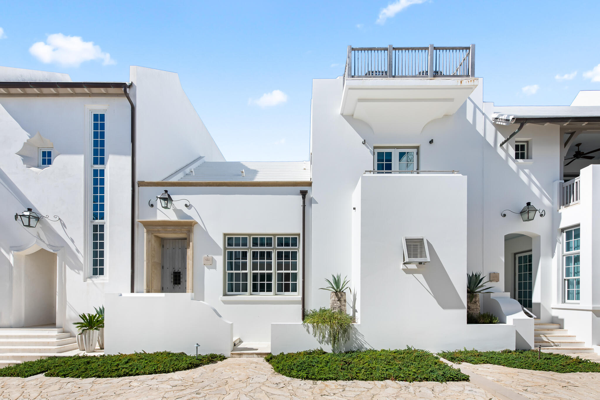 Description Copy:	
Fronting Sea Garden Pedestrian Path South of 30A in Alys Beach, 20 Shinbone Court, designed by acclaimed architect Gary Justiss and built by Davis Dunn Construction, offers the highest level of craftsmanship and quality of finishes that sets this house apart. 

Just steps from private beach access, this four-bedroom, four full-bath, two half-bath custom home features an open and inviting floor plan that seamlessly flows to the outdoor living spaces. A private first floor primary bedroom suite overlooks Sea Garden Pedestrian Path and welcomes the morning light. From the reclaimed beams of the first floor great room to the vaulted wood ceiling of the second floor living room, a variety of  detailed ceiling woodwork is enjoyed throughout the different rooms of the house. An elevator to the third floor makes the water views from the rooftop terrace effortless.

Looking out to the private courtyard, a conditioned pool room is one of the favorite features to those that know this house. This space serves as the perfect spot to relax and enjoy the pool/hot tub views along with the double-sided fireplace which ensures the cozy ambience of this coastal retreat is felt whether inside or outside. Recently refurnished by SummerStory Design, 20 Shinbone conveys fully furnished.