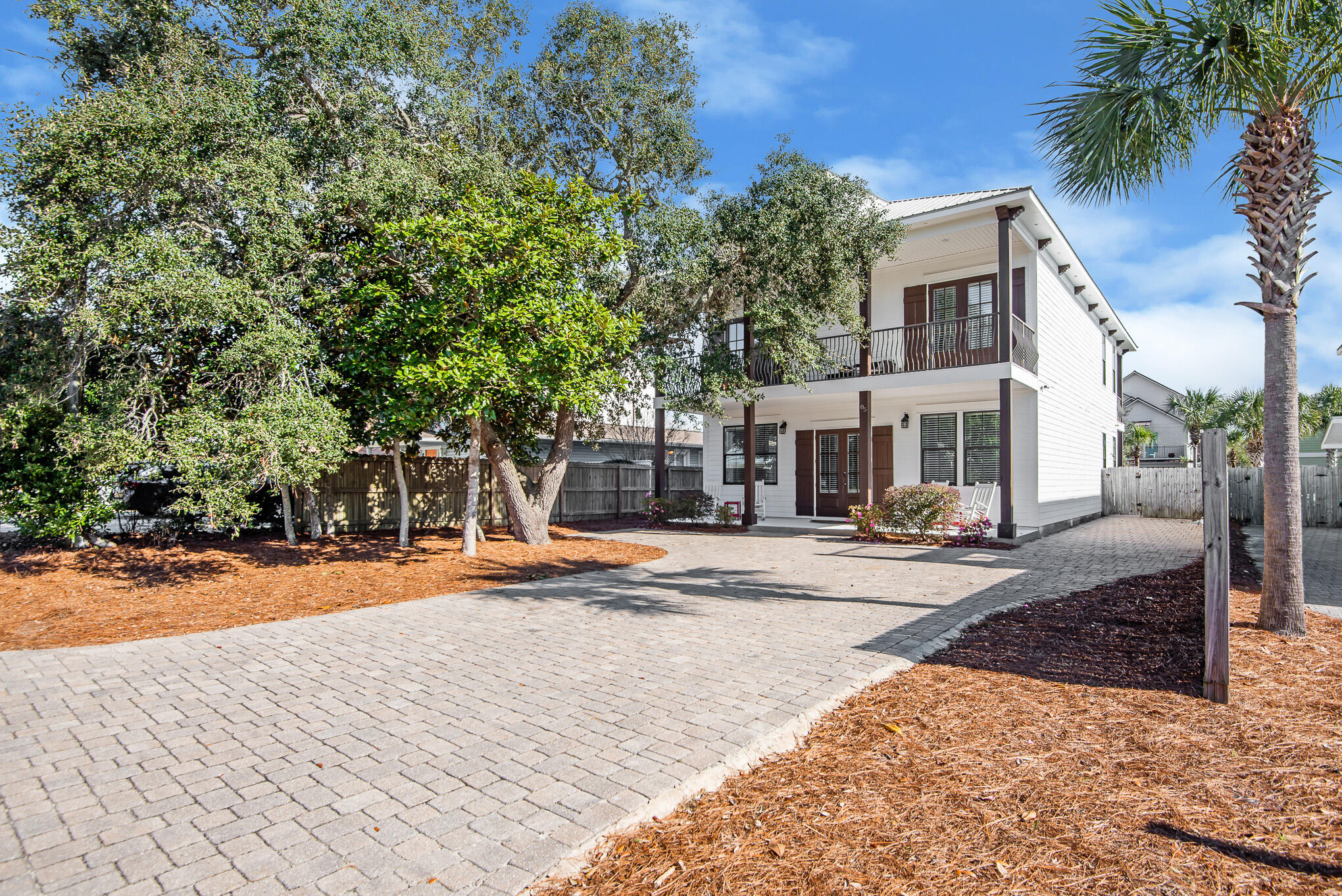 This is the Perfect Vacation Rental or 2nd Home and is located on the east side of Crystal Beach.  It's a 5 minute walk to the best accessible entrance to the most gorgeous beach in the World.  This home features 6 Bedrooms and 6 Full Bathrooms, has a perfect open layout with two separate Living Areas with one on each level.  This beautiful home has Tile Floors, Shiplap Walls and Ceilings, Granite, and Stainless-Steel Appliances.  The outside area affords a Pavered Driveway with plenty of Parking and a Pavered Area in the back of the home complete with a Heated In-Ground Swimming Pool, Palm Trees, and Covered Patio.  This home is in Flood Zone X,  NOT in a Cobra Zone, and NOT in an HOA!!!  This home can possibly be expanded easily to a 7 or 8 Bedroom Home with Additional Bathrooms and is within walking distance of Destin Commons for premier outlet shopping, featuring over 75 shops and restaurants. Very easy to bike or walk anywhere you need to go. Safe beach community with over 6 miles of trails nearby, perfect for biking, jogging or walking at any time of day.

With almost 3000 Sq Feet of spacious living area, there is plenty of room for large family reunions or multiple families to vacation together.

Downstairs is a fully equipped Kitchen, with open living room and two King Bedrooms.

Three King Rooms upstairs with private outside balconies, along with a fantastic room for children with single/full bunk bed with a trundle. Upstairs living room has Queen Sleeper.

50' and 55' flat screen TV's in living areas, along with 32' TV's in 4 of the bedrooms.

Outside is the large backyard with a gas grill, outdoor shower, umbrella covered area and plenty of loungers. Driveway accommodates at least 7 vehicles, or can easily house your boat or RV.  Come and take a look at this "Fabulous Home."