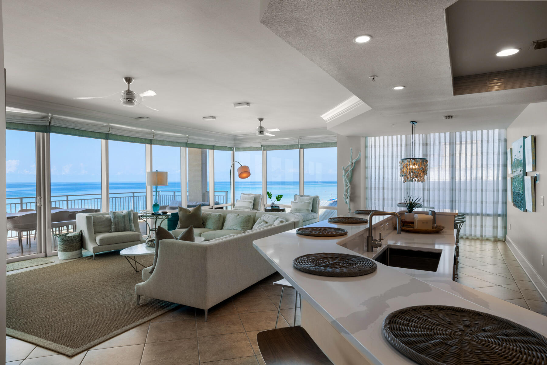 Coastal elegance and luxurious living come together in this four-bed, four-bath, gulf-front condo at Signature Beach. One of the most sought-after condo developments in Destin, Signature Beach is a non-rental building with unique amenities like a rooftop infinity-edge pool. Views of the Gulf of Mexico gleam from nearly every inch of this 3,300-sq.-ft. beach retreat thanks to floor-to-ceiling windows, complemented by a spacious floor plan, designer furnishings and a large balcony for taking in gulf views and sea breezes. Notable updates to this property include custom smart home lighting and window treatments, quartz countertops, custom painted cabinetry and custom bunks. Gated garage parking enhances the desirability of this development, which is conveniently located in the heart of Destin
