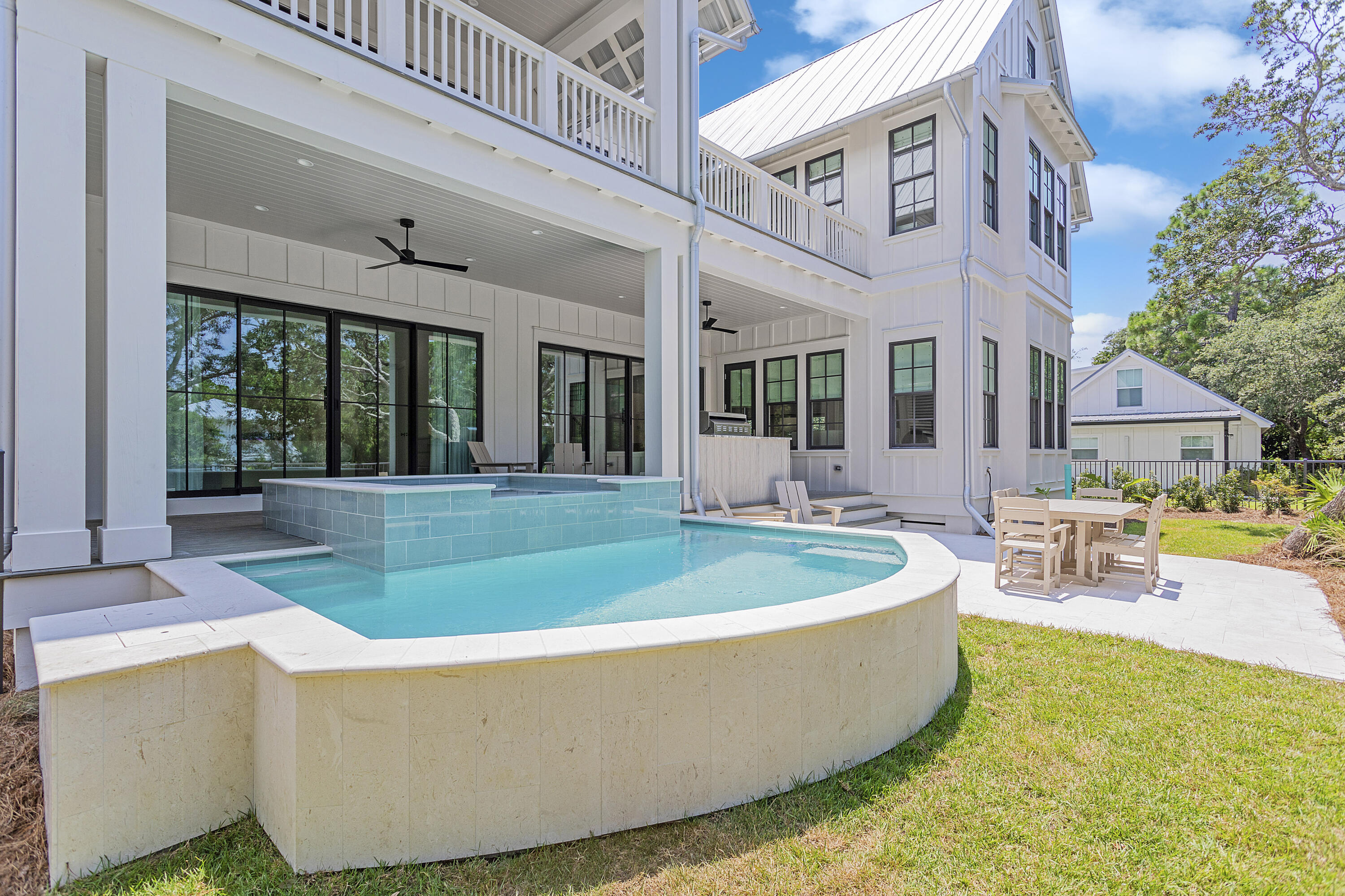 Just completed and LISTED $150,000 BELOW RECENT APPRAISAL OF $3,545,000!!  Welcome to 470 Lakeview Drive at The Cove at Tresca Lake. This luxurious fully furnished home is perfectly situated on the south side of 30A between Eastern Lake and the Gulf of Mexico, offering a unique beach / coastal dune lake lifestyle, and ready to move into!

Boasting four bedrooms with an additional bunk/office area, two primary bedrooms on the first and second floors, and 4.5 baths, this home is ideal for families or groups of friends. The large European-inspired bath features a soaking tub and shower, perfect for relaxing after a long day at the beach. Inside, the home features 10' ceilings, custom cabinets and tile, hardwood flooring, and top-of-the-line Thermador appliances, making it a chef's dream. Step outside and be greeted by the Eurowall sliding doors that open up to the outdoor living areas, featuring heated saltwater pool and spa, summer kitchen, and a TV wall, making it the perfect space for entertaining guests or simply relaxing with family. The two-car garage provides ample space for vehicles, bikes, and beach toys. This home currently on the rental program with projections over $264,000+, making it a great investment opportunity for those looking to own a luxury vacation rental.

The Cove at Tresca Lake is a stunning boutique development that features five luxurious new homes, nestled between Tresca Lake, Eastern Lake, and the Gulf of Mexico, offering the perfect blend of beach relaxation and outdoor adventure. Each of these magnificent homes has been thoughtfully designed and appointed with high-end finishes anchored by shiplap walls and vaulted wood accent ceilings that give each room a cozy yet sophisticated feel.

Don't miss out on this opportunity to own a slice of paradise on 30A. Schedule a private showing today and experience the ultimate in luxury coastal living!