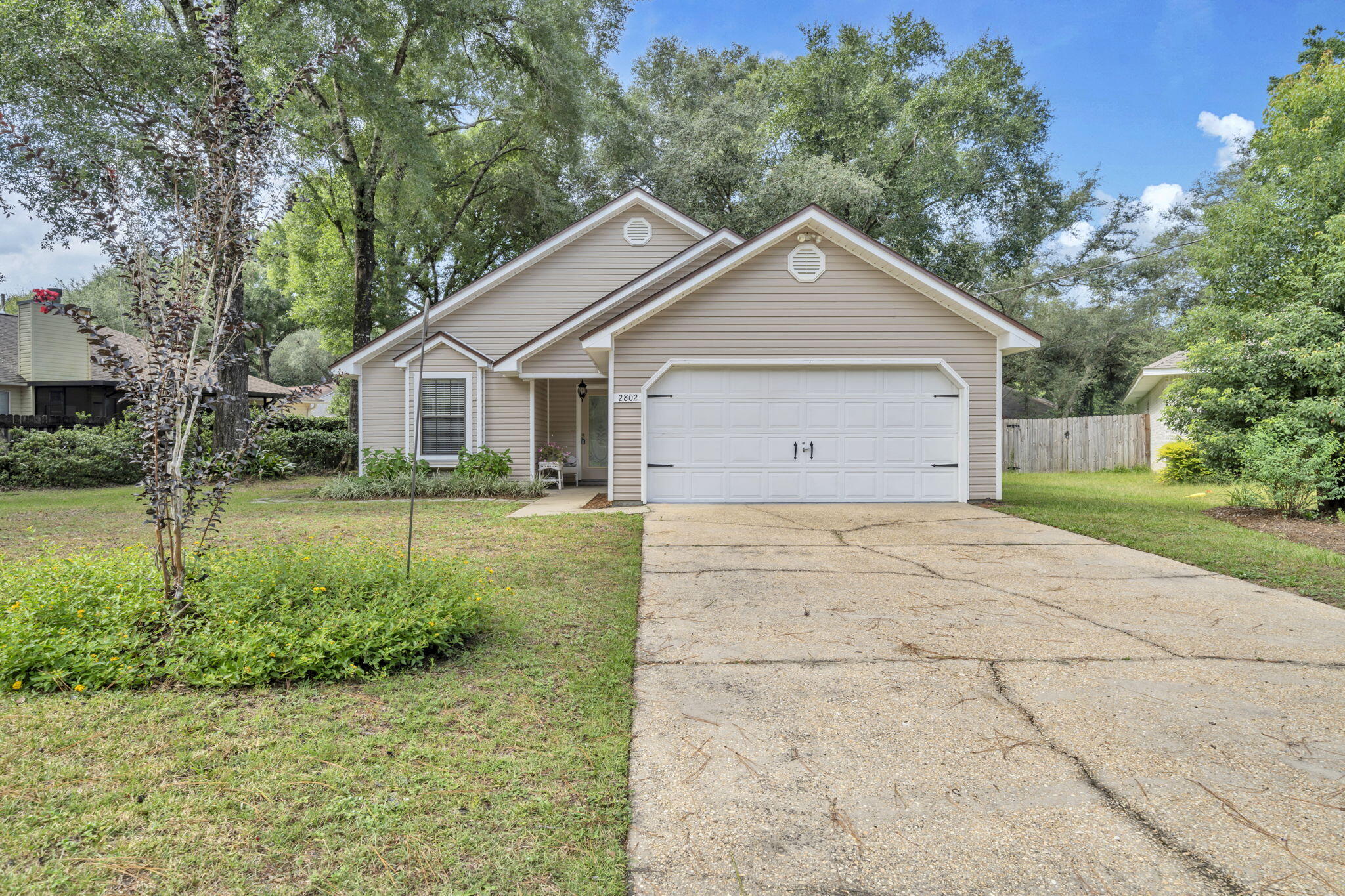 This single-story home is nestled in a serene cul-de-sac just south of I-10!  Beautifully maintained residence offers a perfect blend of modern comfort and classic charm.  Enjoy peace of mind with a new roof (2022), along with a new water heater and HVAC system installed in 2024.  The heart of the home has been thoughtfully remodeled, featuring sleek modern cabinetry, granite countertops, new flooring and all-new appliances that make cooking a joy.  The open floor plan allows for seamless flow between living, dining and kitchen spaces, perfect for entertaining family and friends or enjoying quiet evenings at home in front of the fireplace on chilly nights.  The ample yard space offers a canvas for gardening, relaxing, or play, with added privacy of being located at the end of a cul-de-sac Just a short drive to shopping, dining and outdoor recreational areas.  This home combines the tranquility of a suburban setting with easy access to urban amenities.  This property exemplifies move-in readiness, making it ideal for first time buyers, small families or anyone looking to downsize without compromising on quality and comfort.  Don't miss the opportunity to make this exquisite home yours!