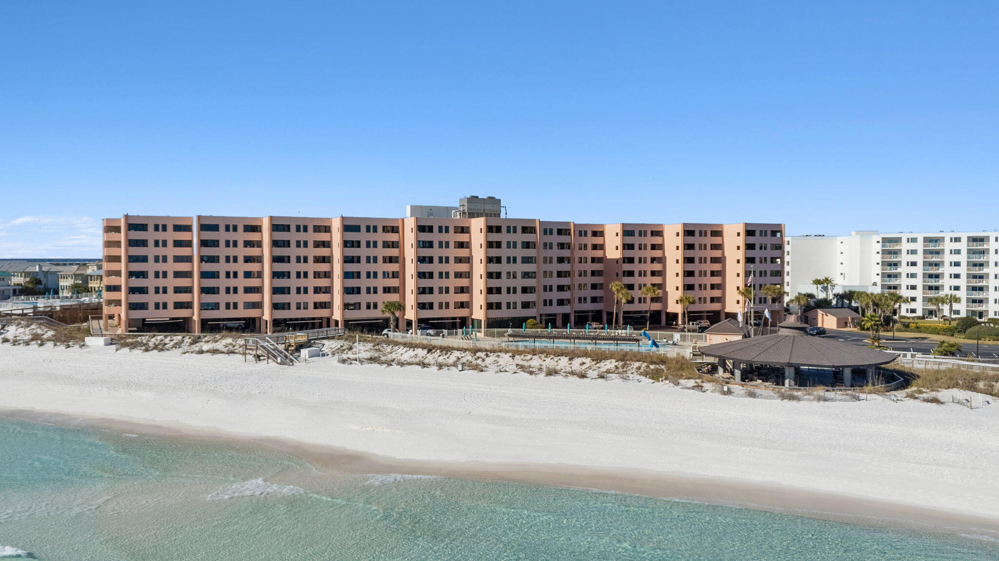 Amazing opportunity to own a fully furnished, TURN-KEY unit in Jetty East that has not been on a rental program since owners purchased in 2012. Lightly used and very well maintained since remodel. Kitchen includes stainless appliances and breakfast bar. Wake up in the master bedroom with great views of the pass before heading down to your 2400SqFt pool or 900Ft of beach access. Plenty of room for guests on the pull-out sofa or double bed guest room. Other Jetty East amenities include 24hr security, hot tub, tennis courts, pickle ball, fitness center, and owners room for entertainment. Short Term Condos are considered Non-warrantable/ Condotel.