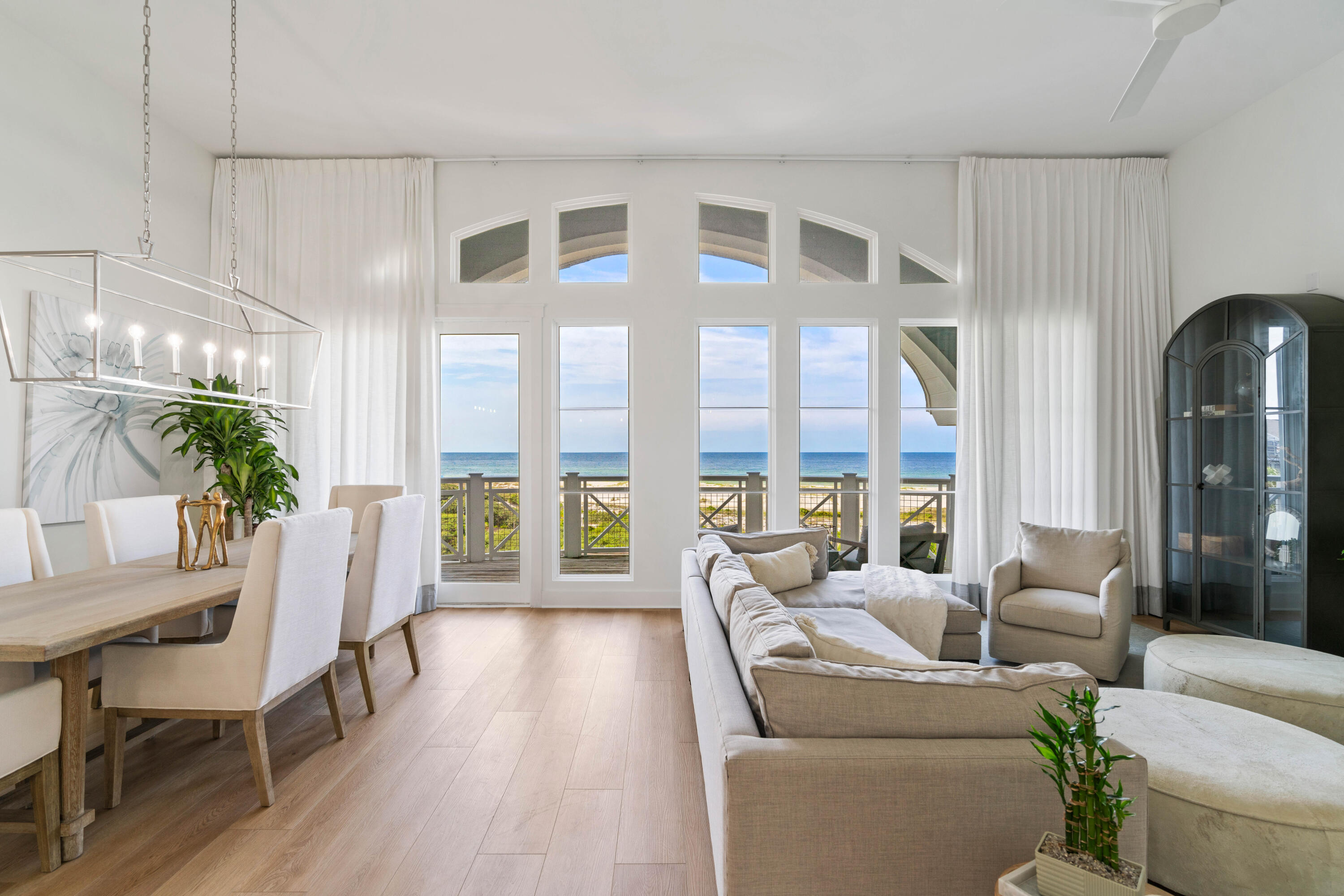 UNDER CONTRACT WITH 72-HOUR KICK-OUT CLAUSE DUE TO BUYER'S SALE OF PROPERTY CONTINGENCY. Stunning 4th floor Gulf Front penthouse located in The Crossings at Watersound Beach! This immaculate condo has been fully renovated and features 3 bedroom, 4 baths and 2,164 sq ft of heated and cooled space, all on one level! This spacious and luxurious beachfront retreat features a thoughtfully designed split floor plan that includes two Gulf Front Bedrooms and one additional bedroom, all with en suite baths! Ideal for family getaways and hosting guests, this beautiful beach front condo is being offered Fully Furnished and turnkey! Other highlights include 12' ceilings, Luxury Furnishings & Decor, New Flooring throughout, Quartz Countertops & new Thermador Stainless Steel Appliances. Nestled within the gated community of Watersound Beach, you'll relish over a mile of pristine private beaches, sparkling community pools, a gym, dedicated dog park, and 24-hour security. Explore winding walking and bike trails, or enjoy paddle-boarding and kayaking along the shimmering Gulf or Camp Creek Costal Dune Lake. This is a sanctuary where every visit becomes unforgettable. Recharge with loved ones in this exquisite gulf front masterpiece, where spacious elegance meets the vibrant coastal lifestyle of 30A.